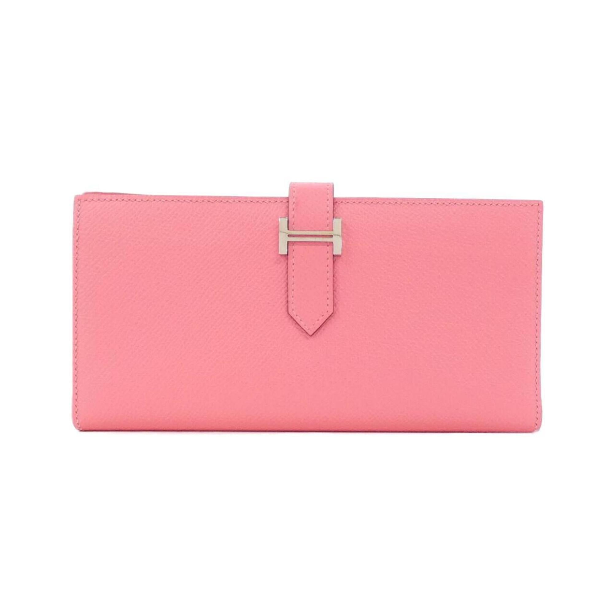 Hermes Pink Rose Azalee Epsom Leather Long Wallet (Bi-Fold) (Pre-Owned)