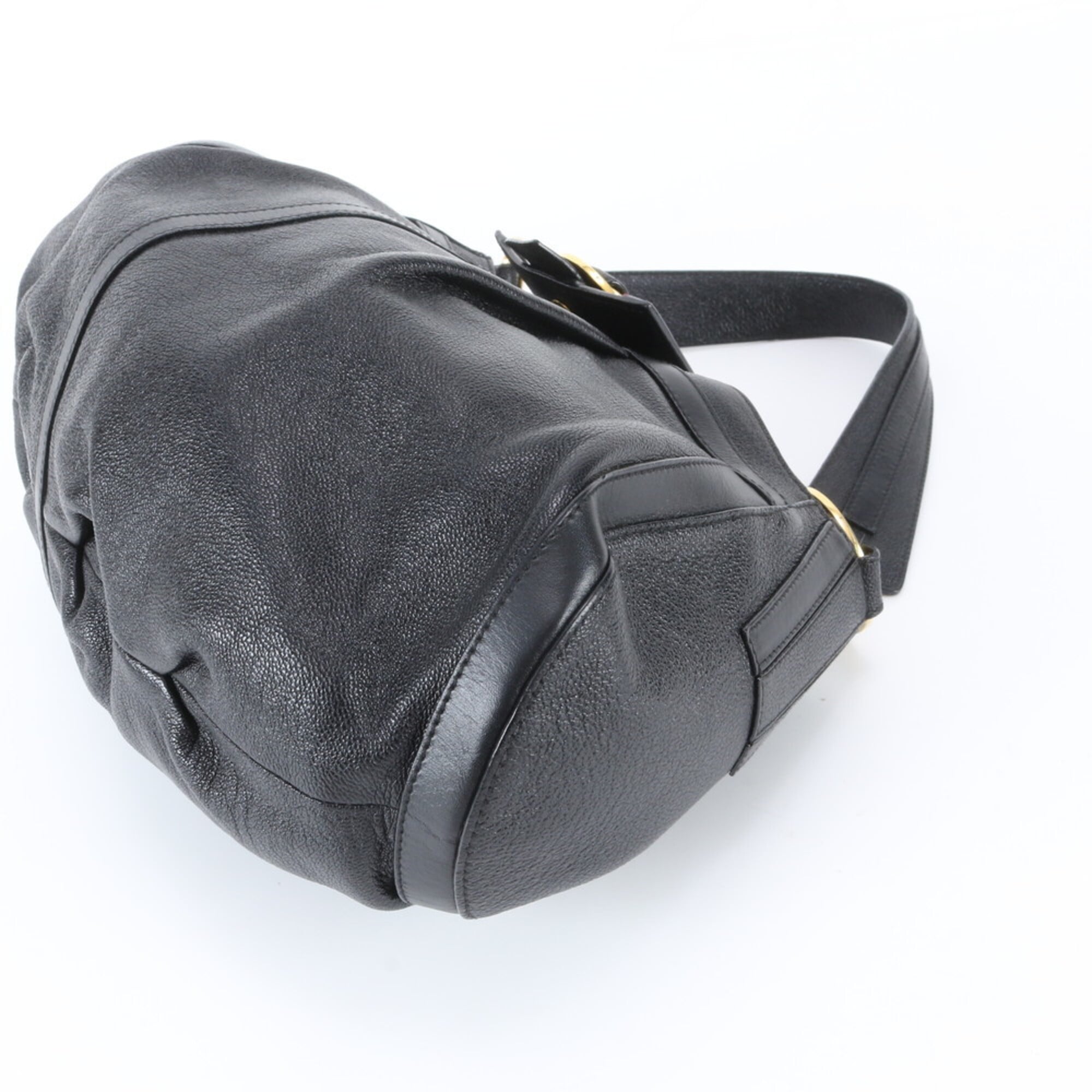 Bvlgari Black Leather Handbag Shoulder Bag Tote Bag (Pre-Owned)