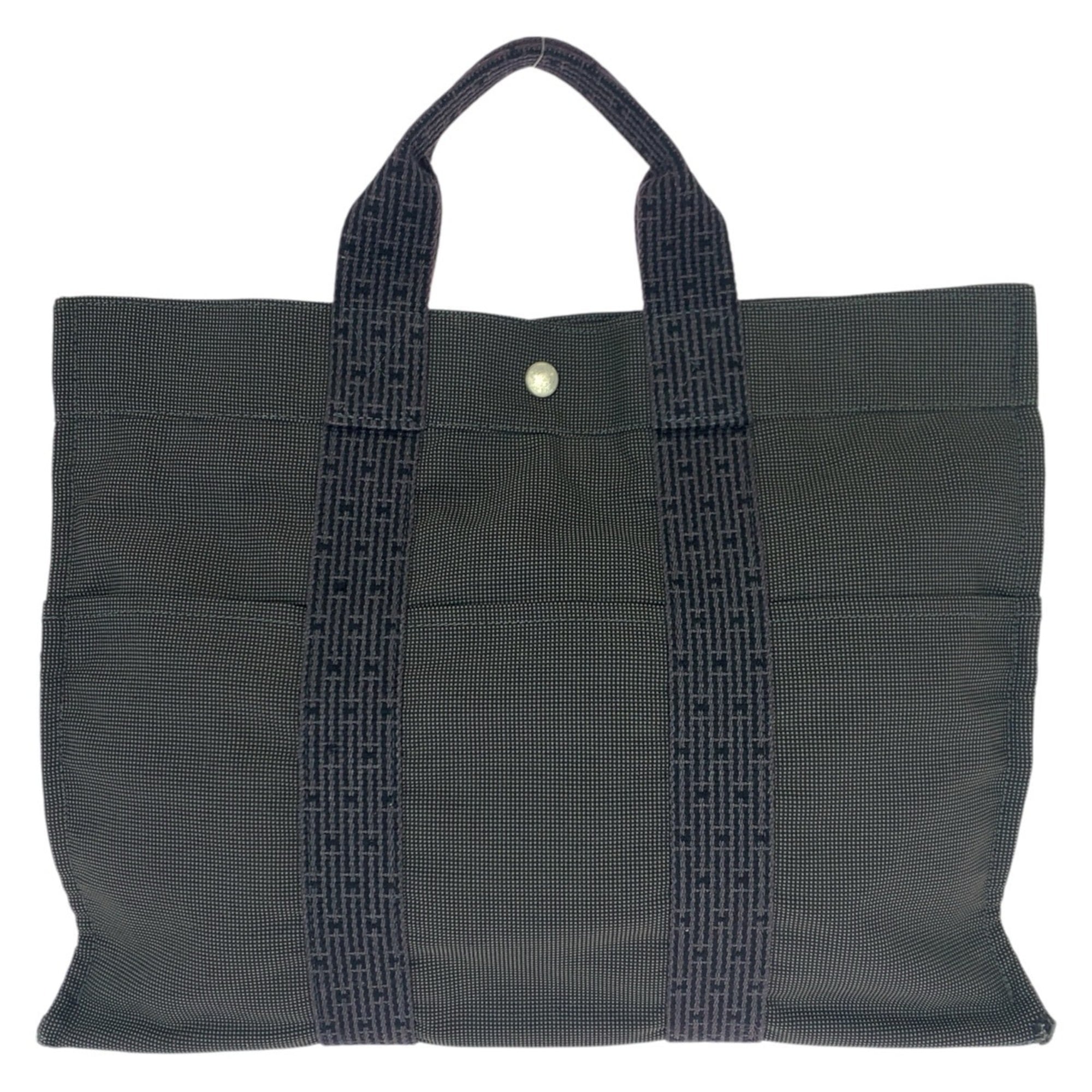 Hermes Gray Canvas Tote Bag (Pre-Owned)