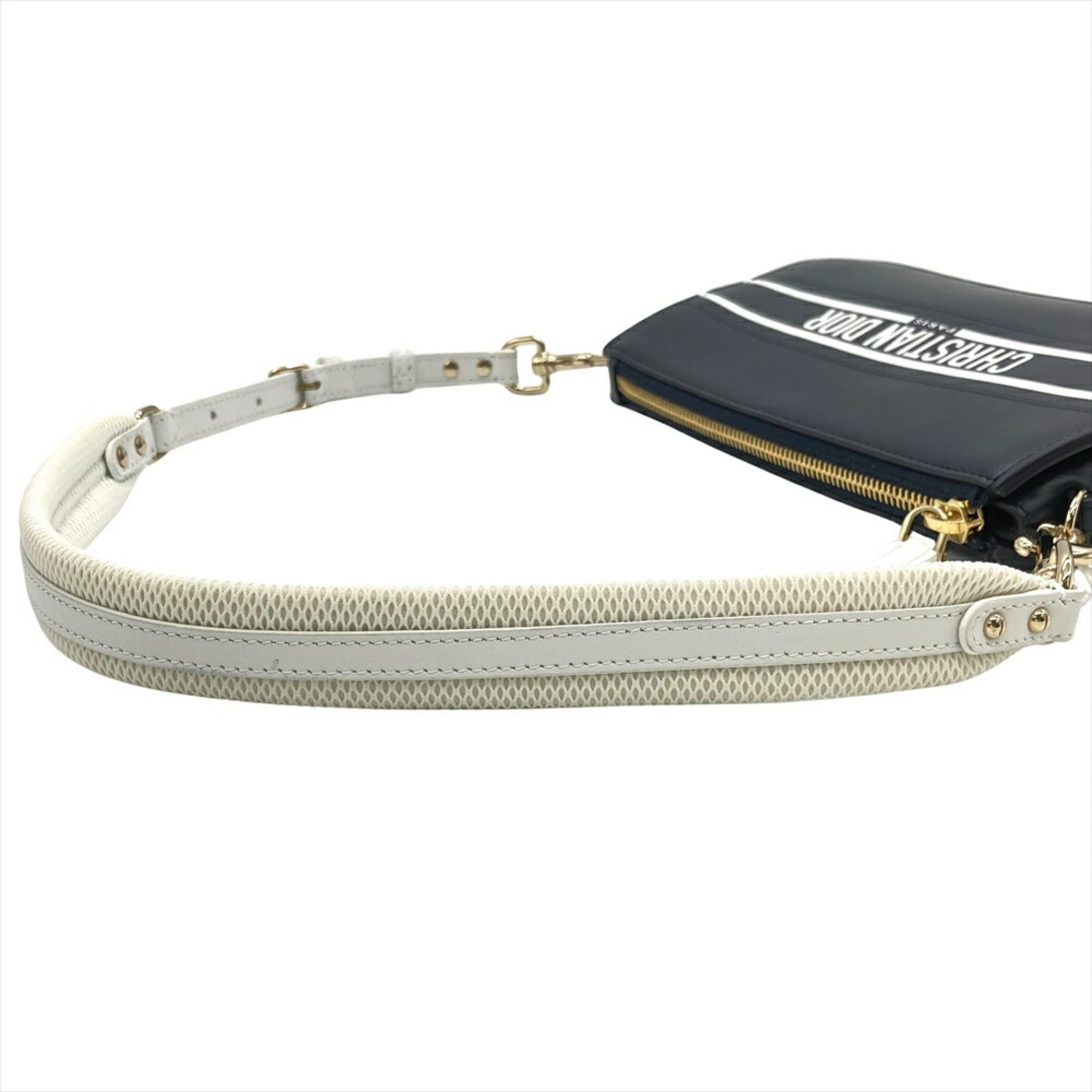 Christian Dior Navy Leather Shoulder Bag (Pre-Owned)