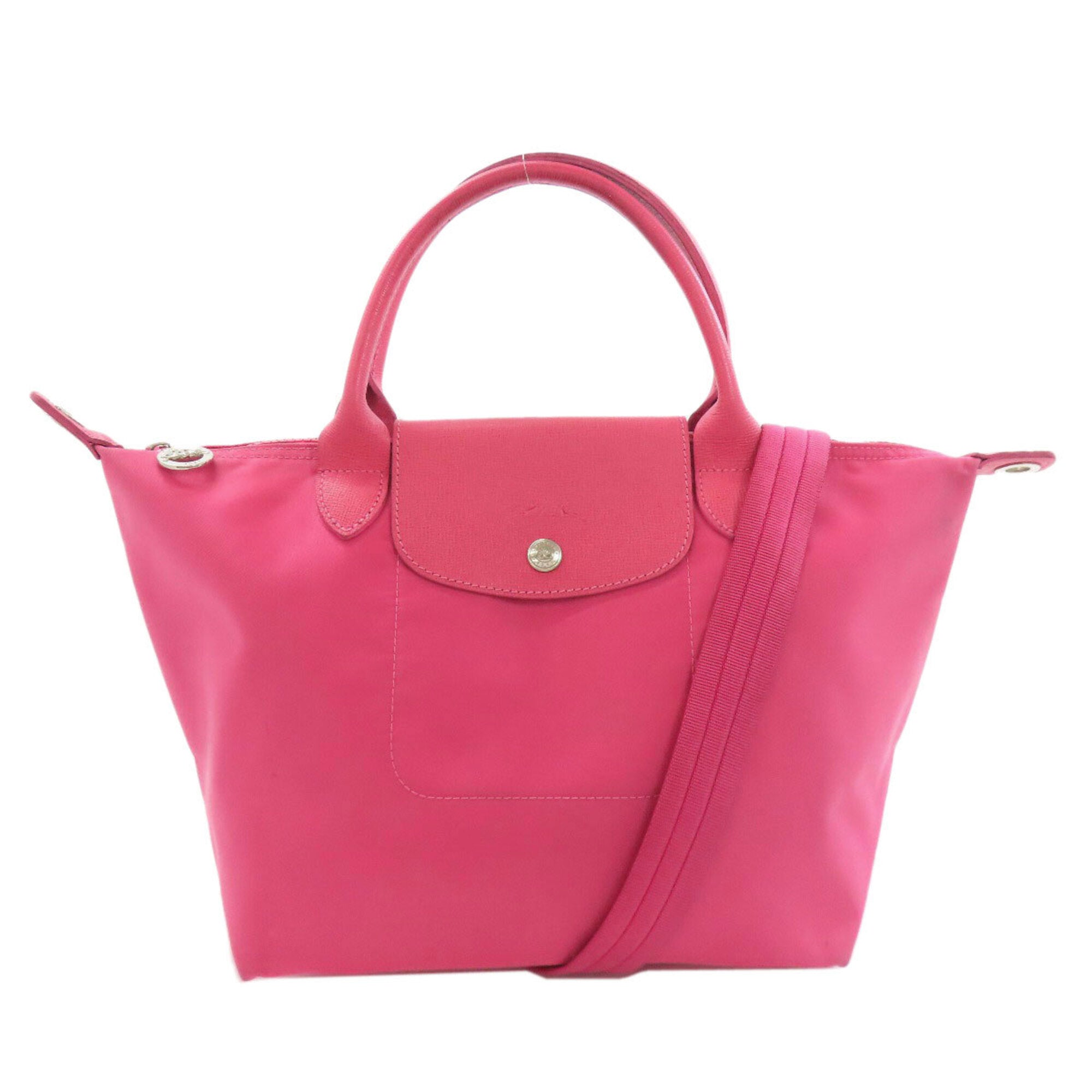 Longchamp Pink Nylon Handbag (Pre-Owned)
