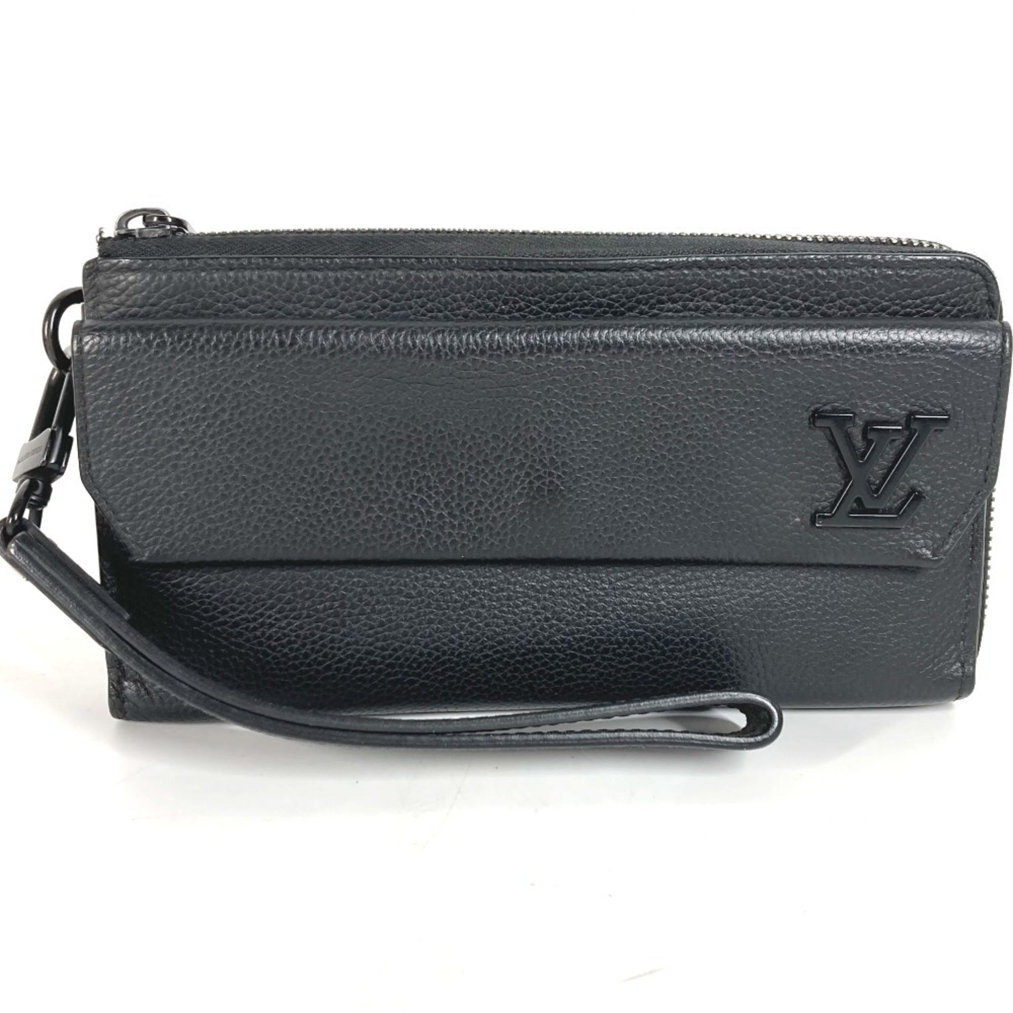 Louis Vuitton Black Noir Leather Long Bill Wallet (Bi-Fold) (Pre-Owned)