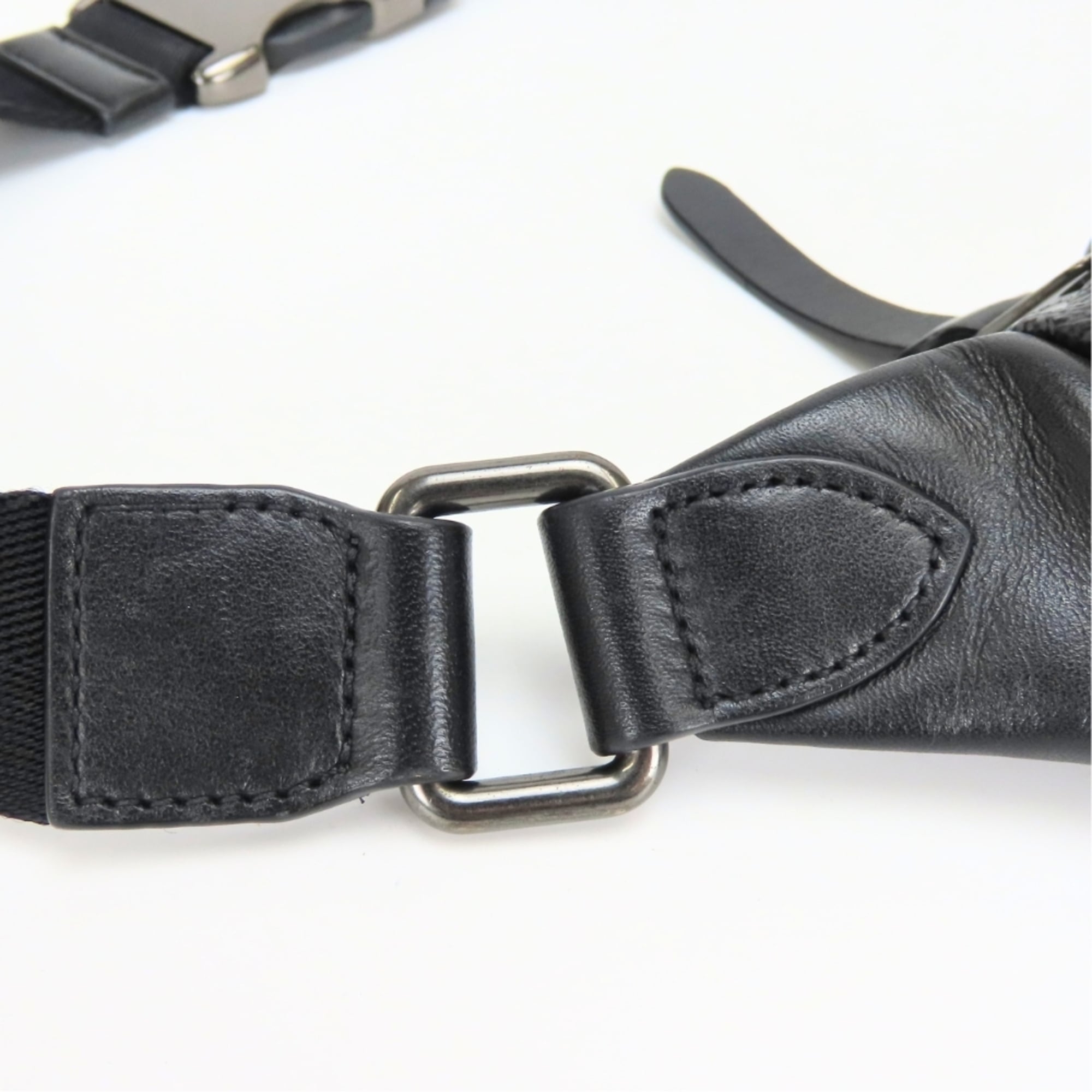 Coach Signature Black Gray Pvc Leather Fanny Pack Sling Bag (Pre-Owned)