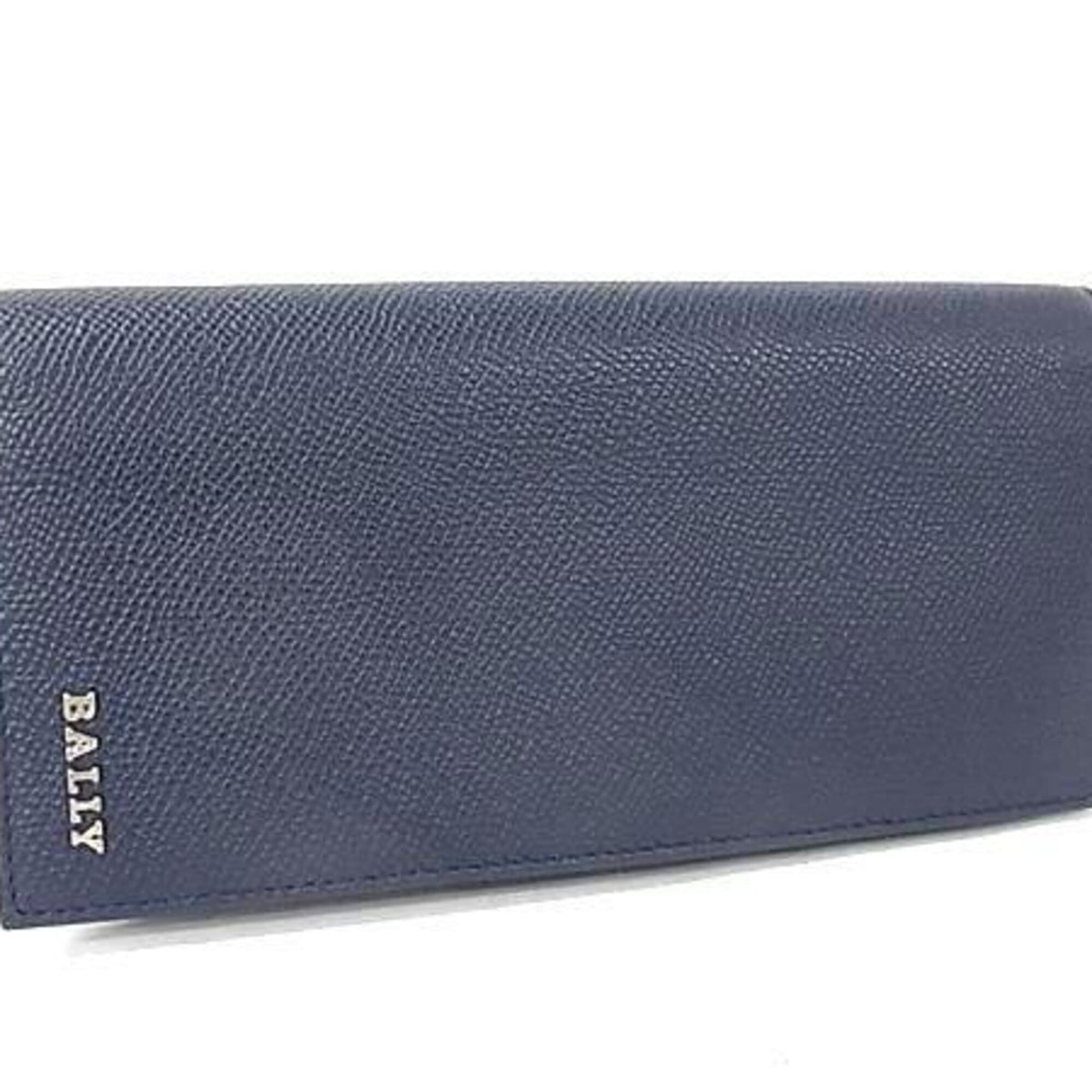 Bally Navy Leather Long Wallet (Bi-Fold) (Pre-Owned)