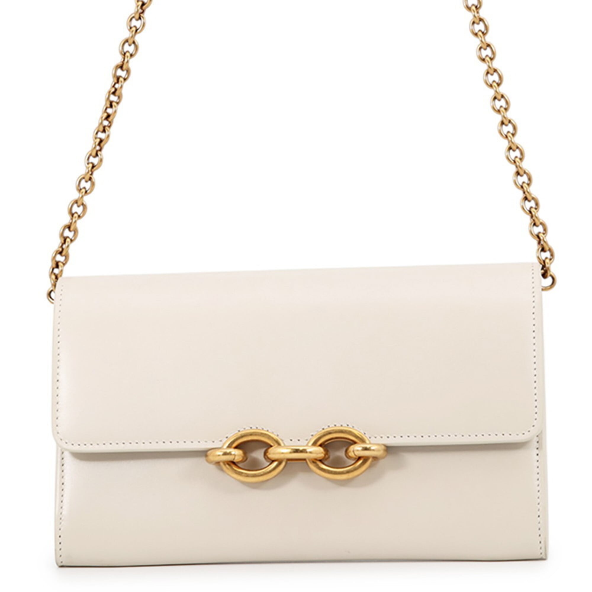 Saint Laurent White Chain/Shoulder Wallet (Pre-Owned)