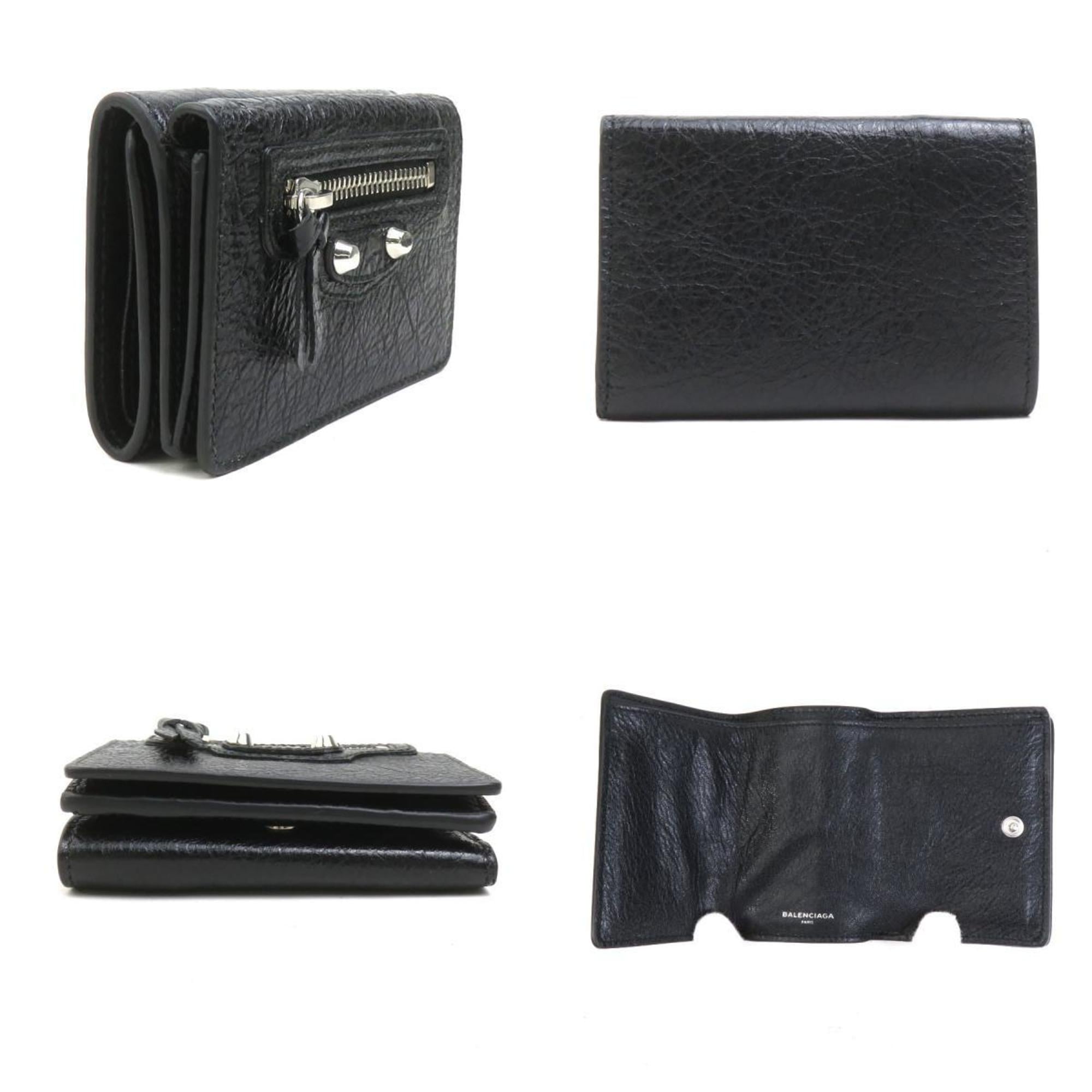 Balenciaga Black Leather Wallet (Tri-Fold) (Pre-Owned)