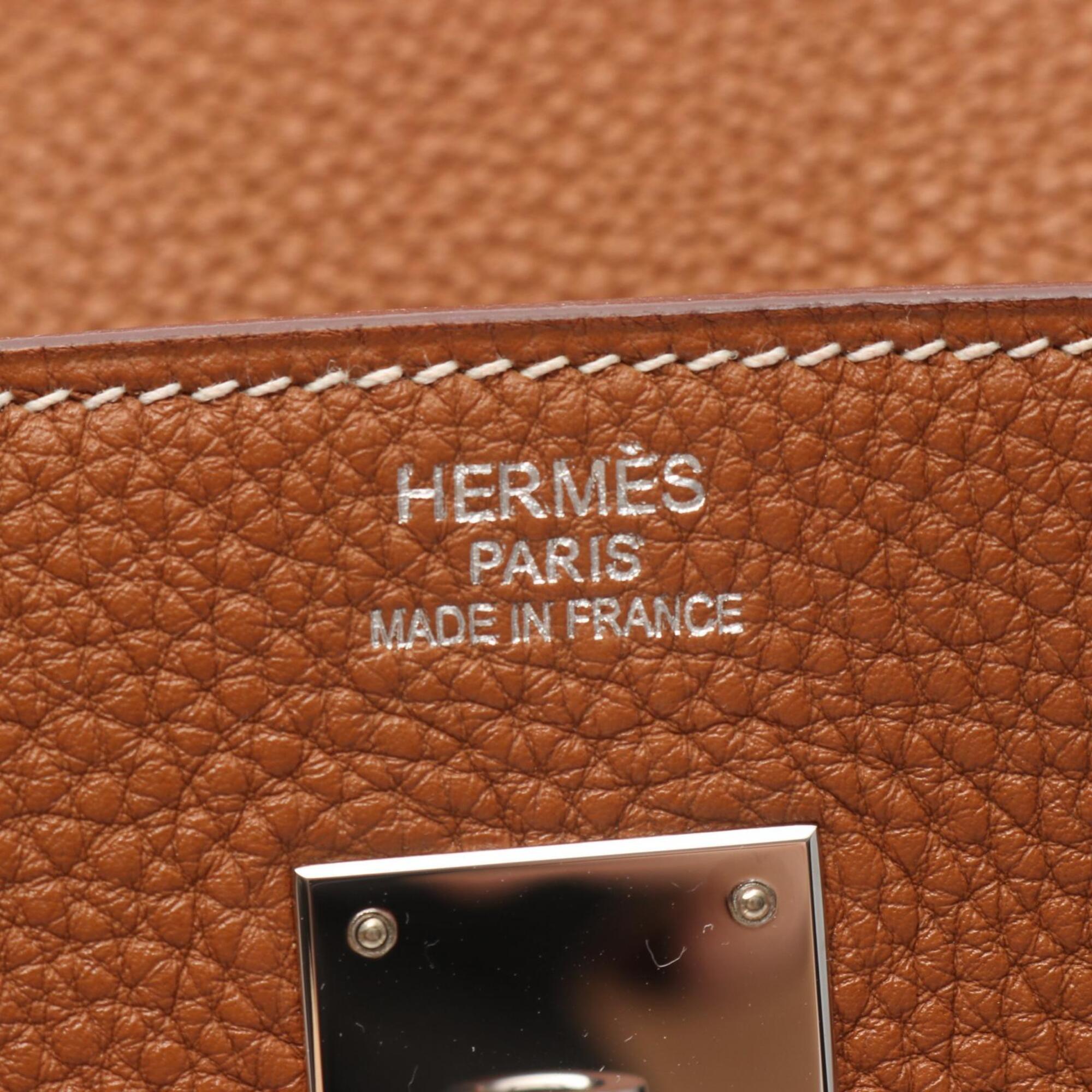 Hermes Brown Togo Leather Handbag (Pre-Owned)
