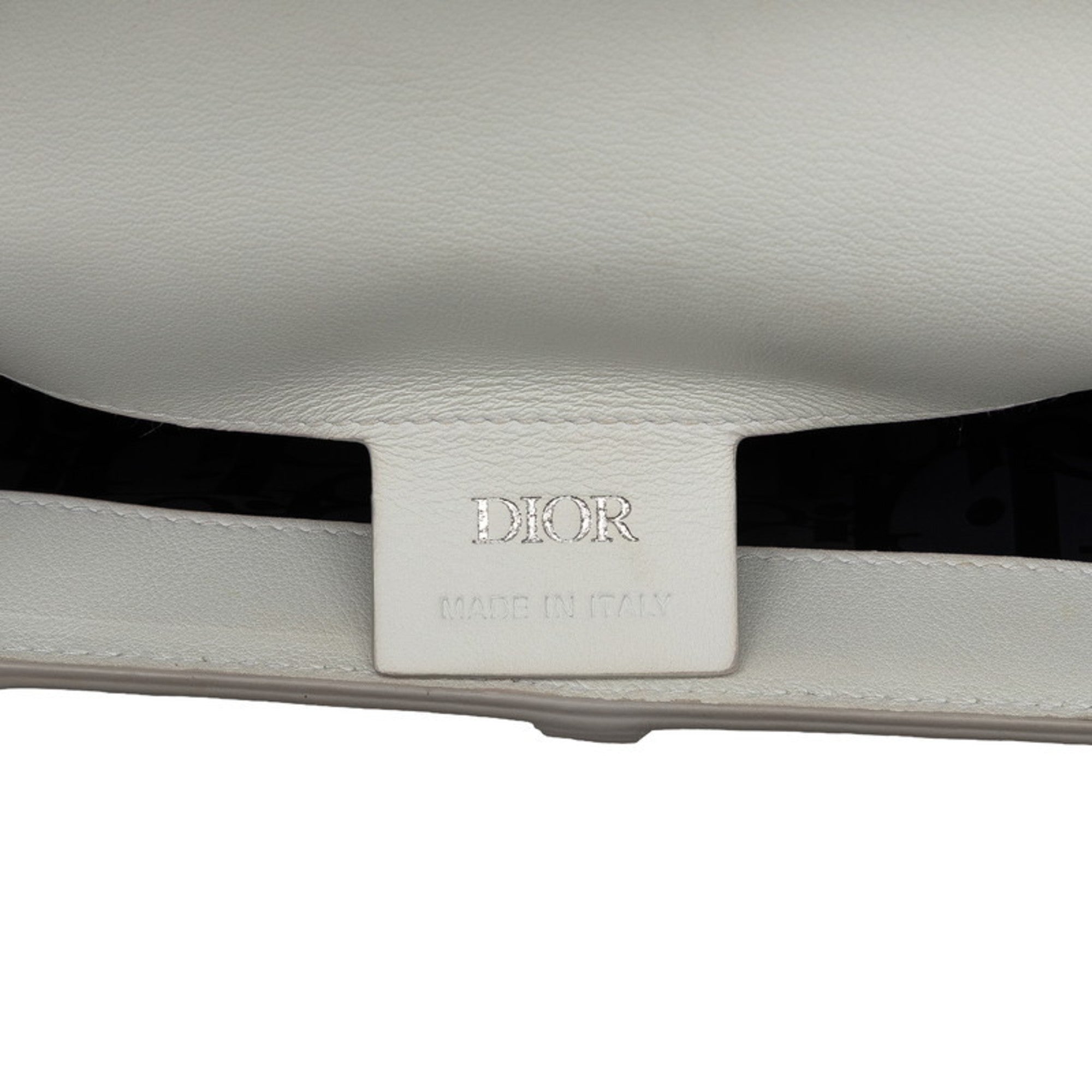 Christian Dior White Leather Saddle Bag Shoulder Bag (Pre-Owned)
