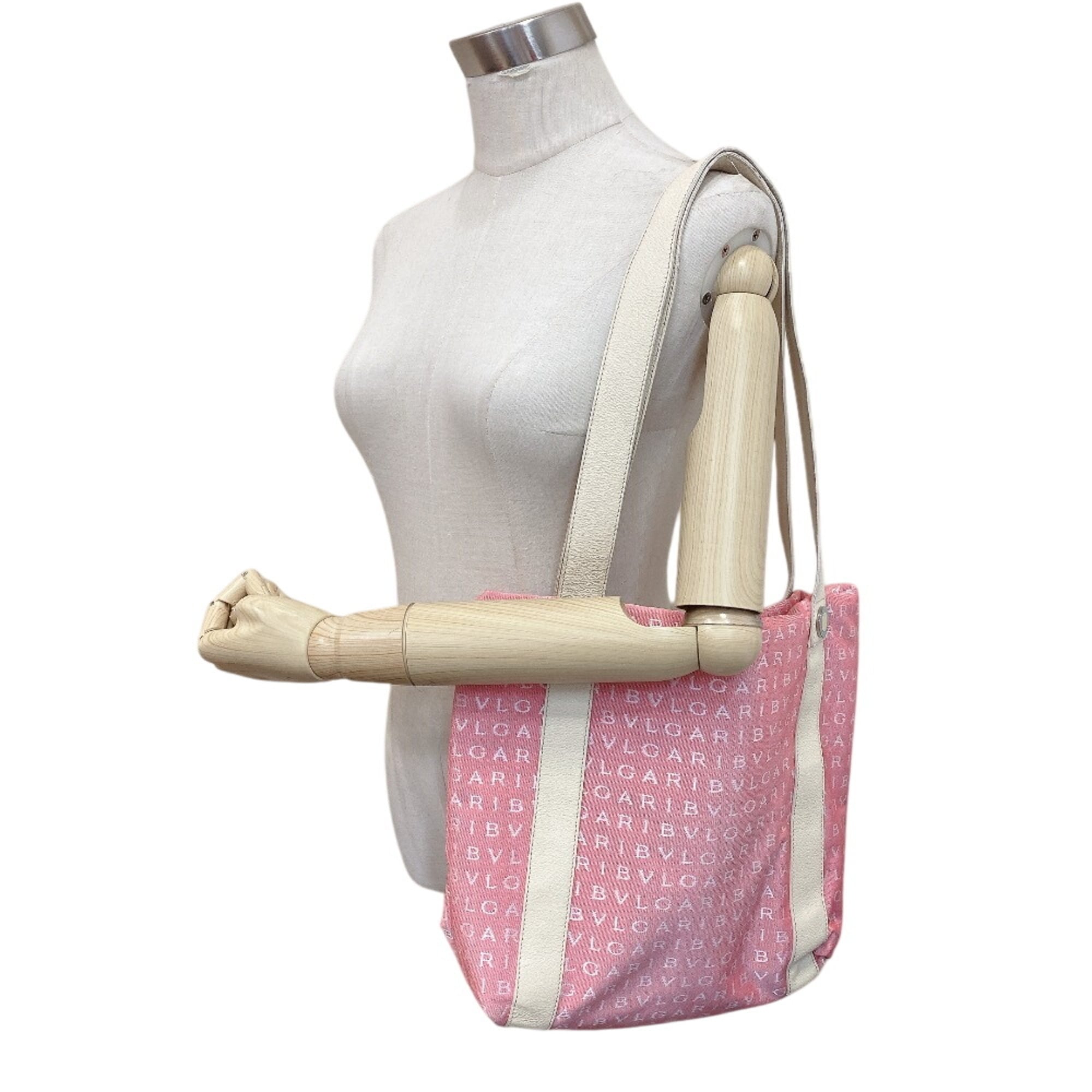 Bvlgari Pink Canvas Tote Bag (Pre-Owned)