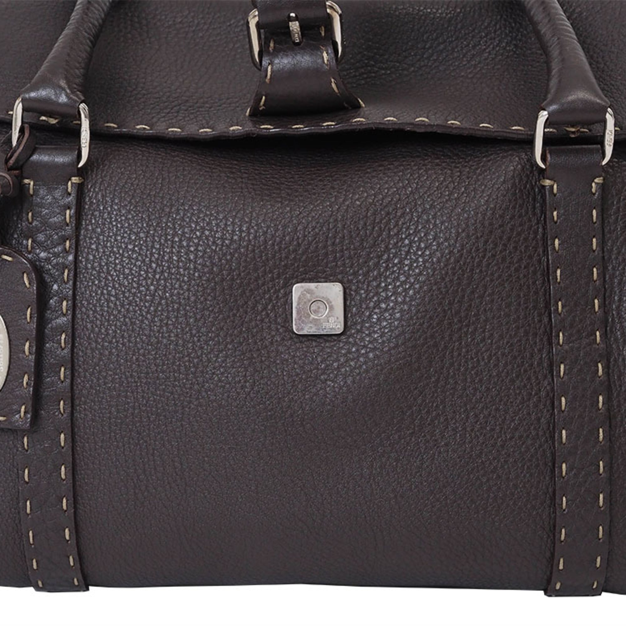 Fendi Selleria Brown Leather Handbag (Pre-Owned)