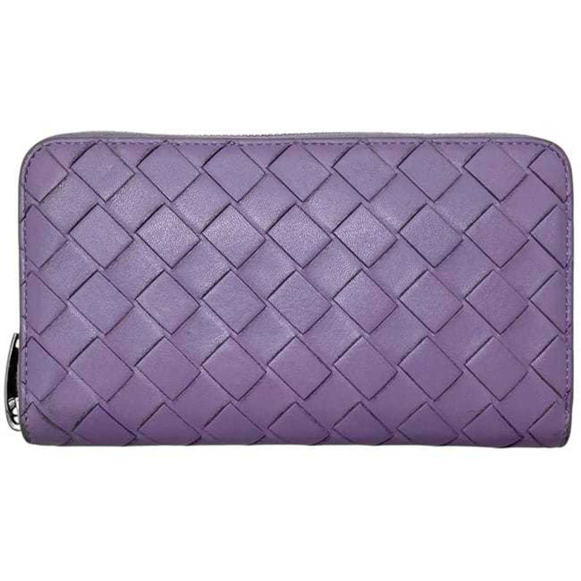 Bottega Veneta Purple Intrecciato Long Wallet (Bi-Fold) (Pre-Owned)