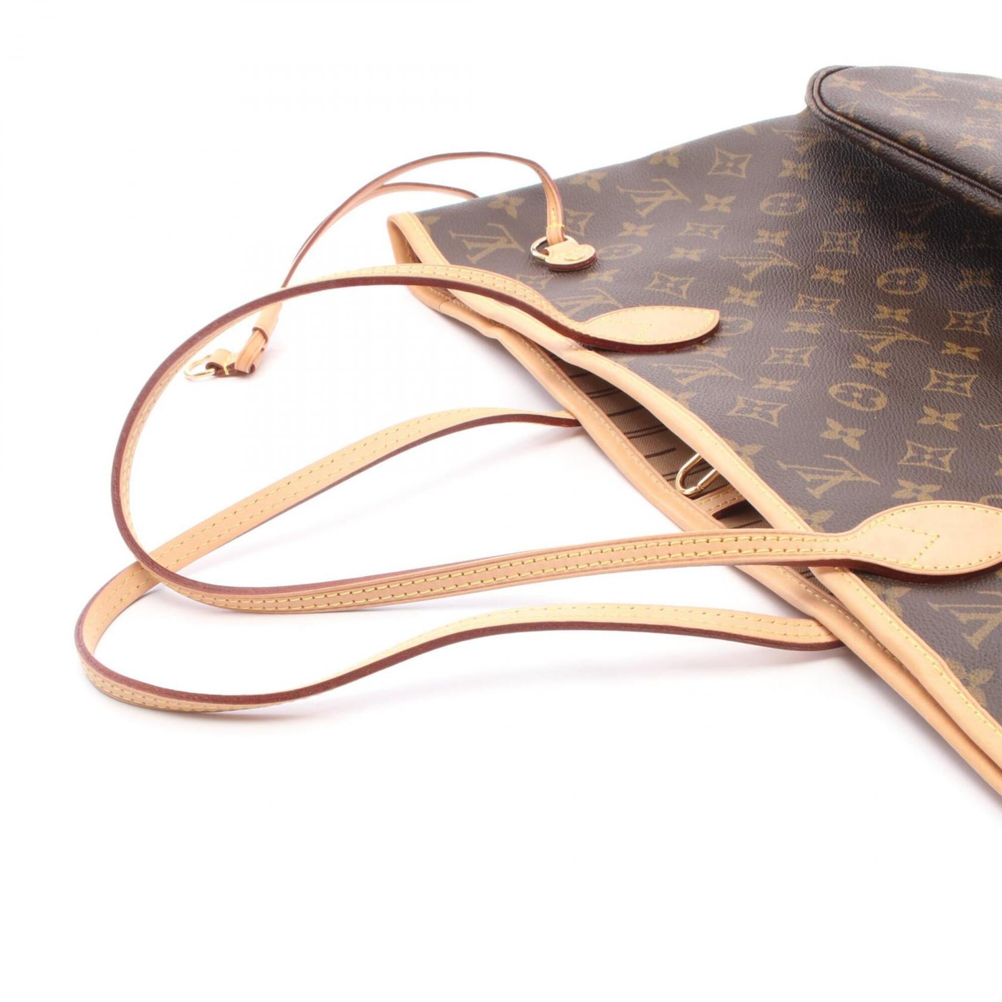 Louis Vuitton Brown Pvc Coated Canvas Leather Tote Bag (Pre-Owned)