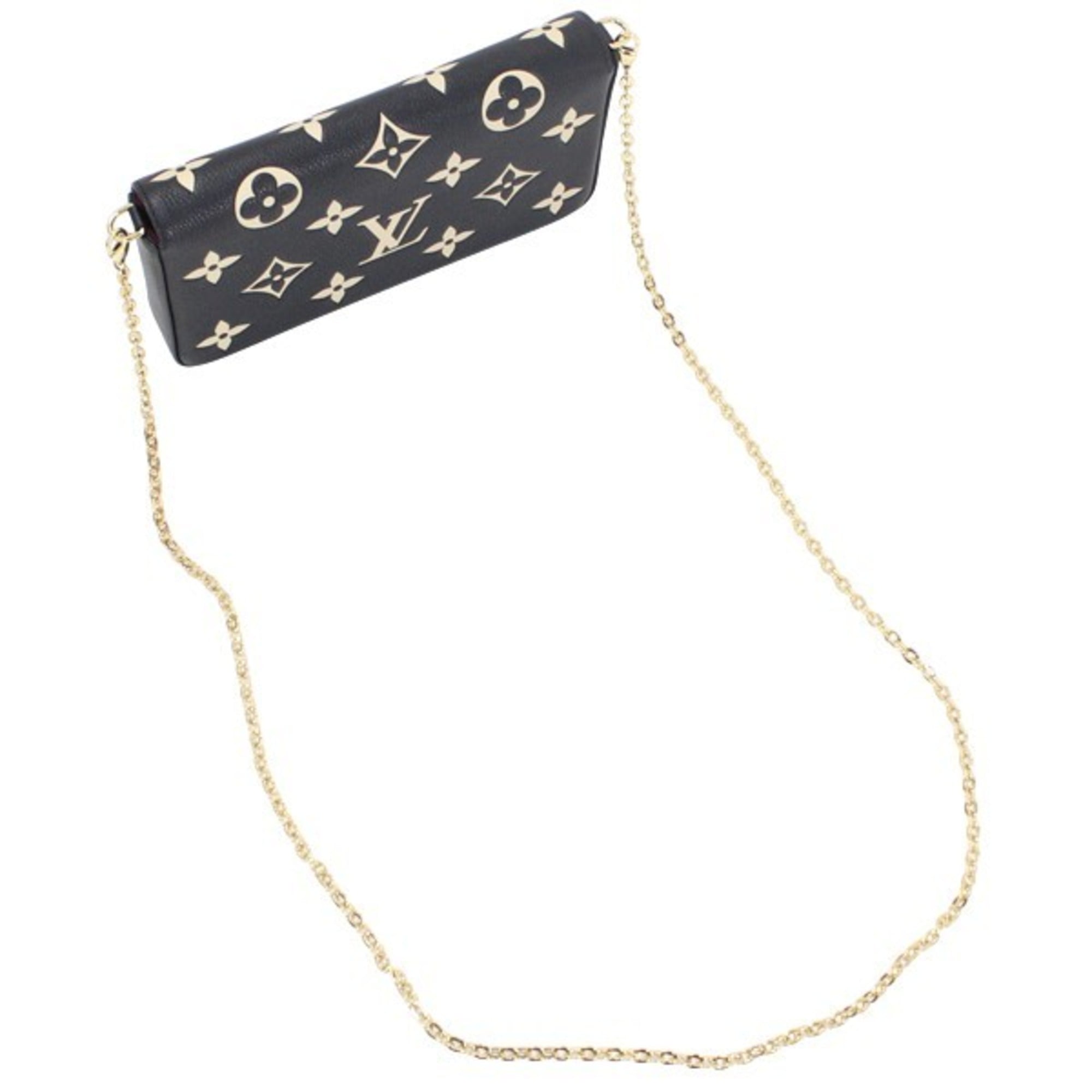 Louis Vuitton Beige Bicolor Black Monogram Empreinte Clutch Bag Pochette Shoulder Bag (Pre-Owned)