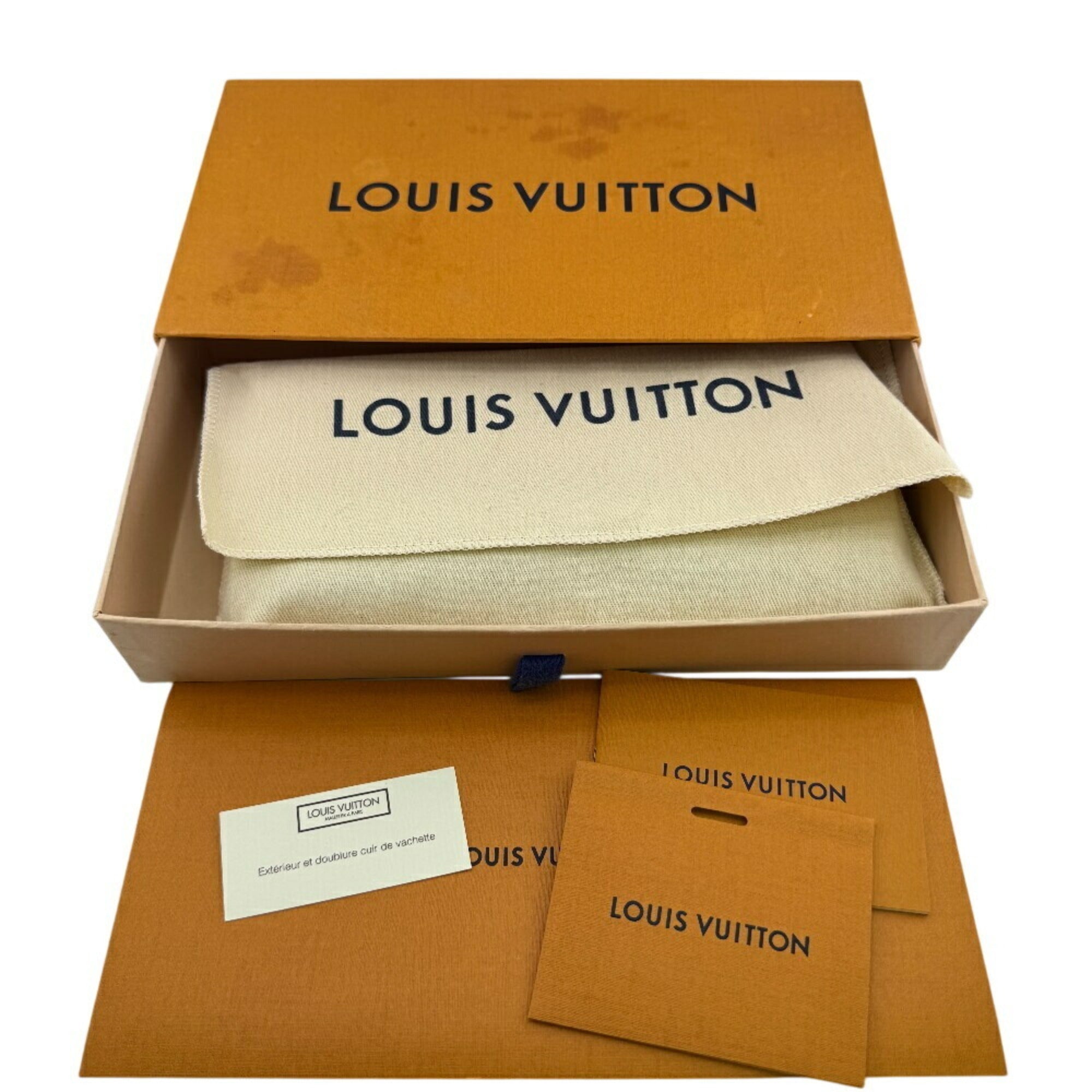 Louis Vuitton Taurillon Black Leather Long Wallet (Bi-Fold) (Pre-Owned)