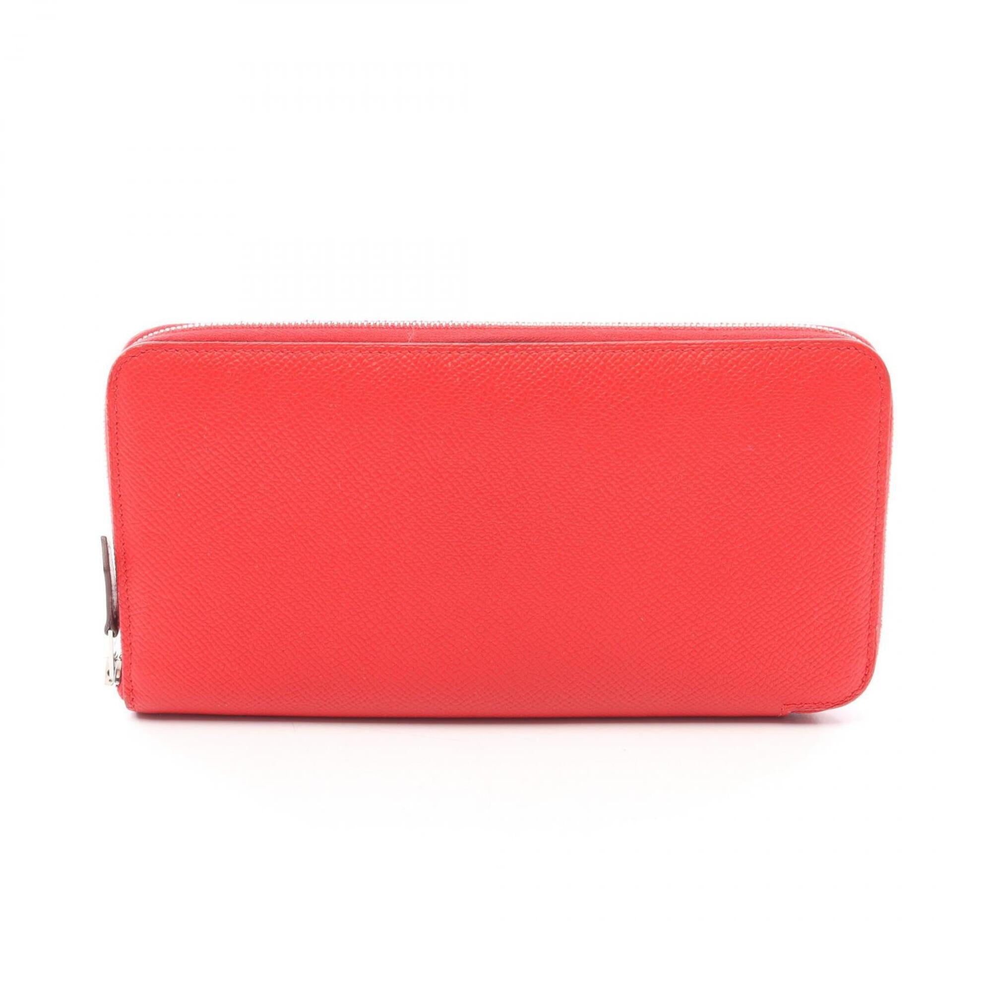 Hermes Red Color Epsom Leather Long Wallet (Bi-Fold) (Pre-Owned)