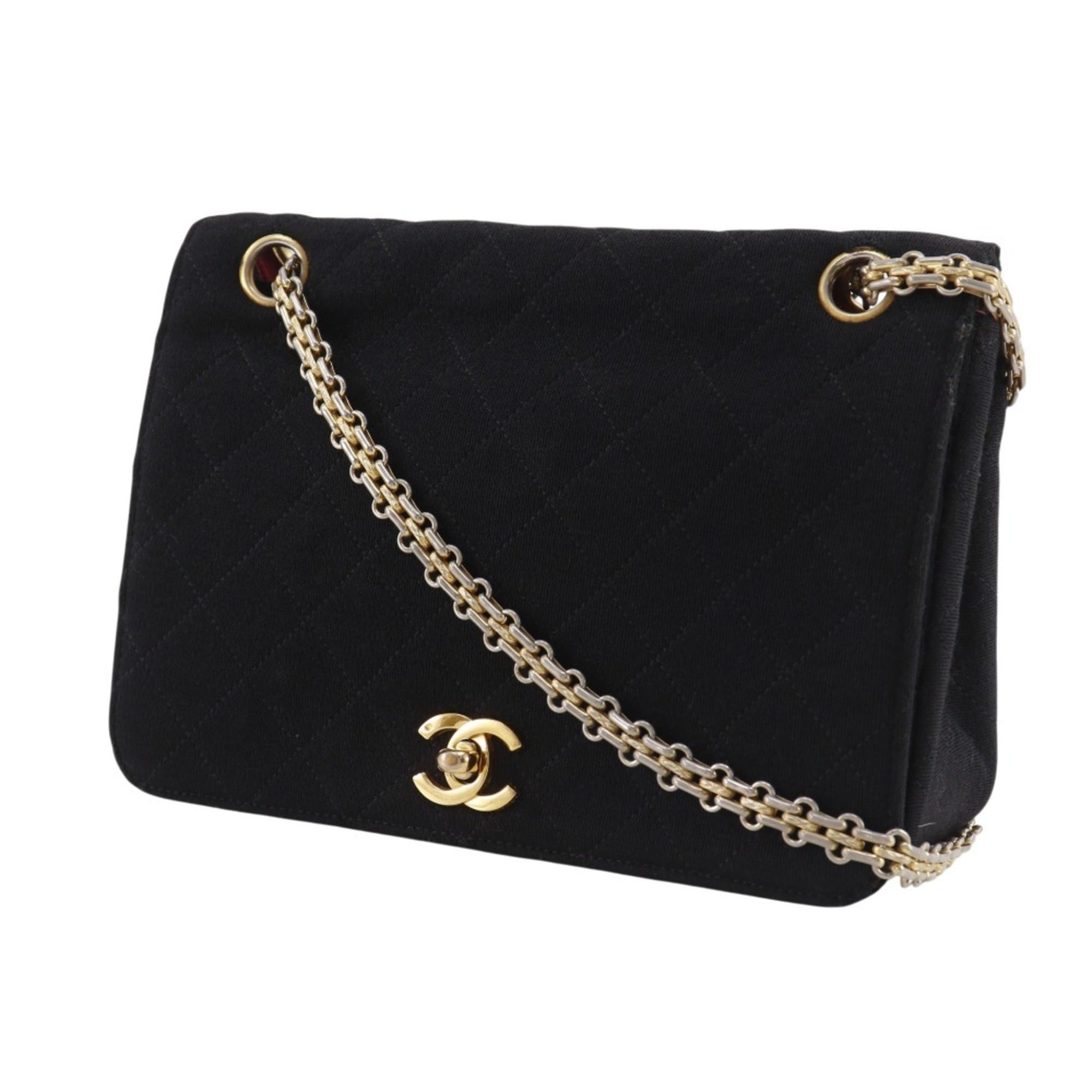 Chanel Black Cotton Shoulder Bag (Pre-Owned)