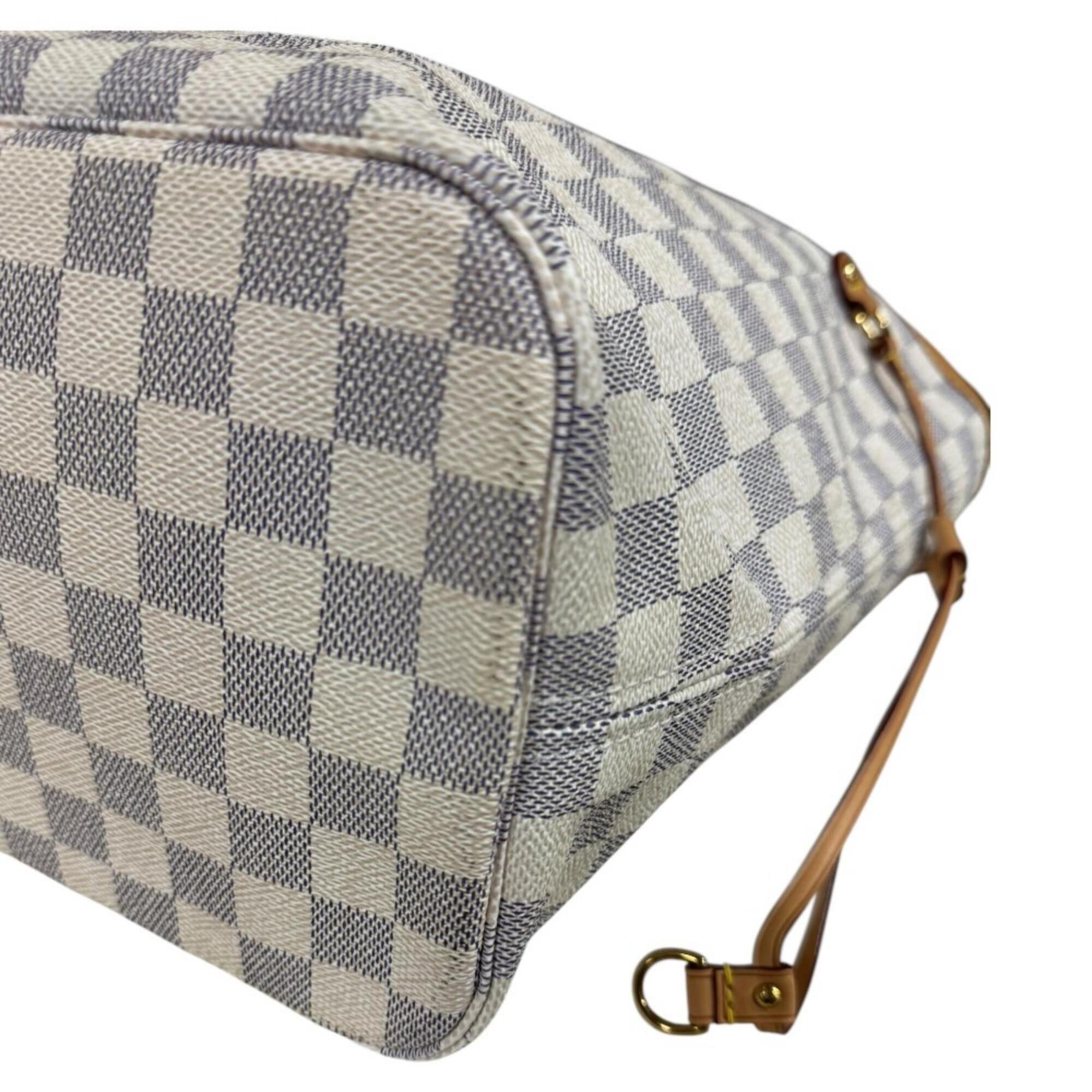 Louis Vuitton White Damier Azur Pouch Tote Bag (Pre-Owned)