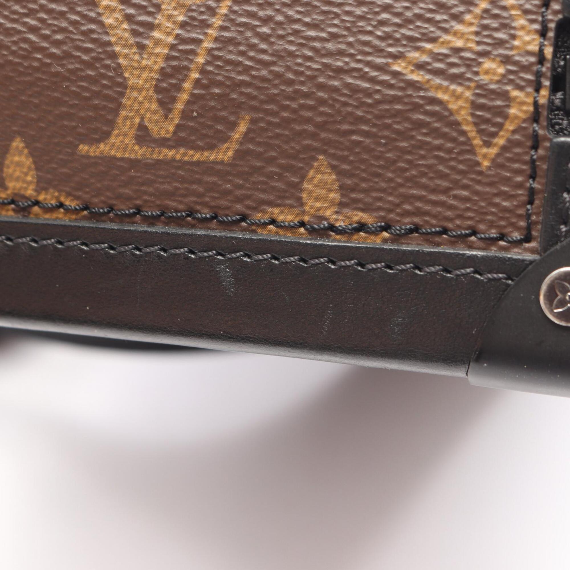 Louis Vuitton Black Brown Coated Canvas Leather Handbag Shoulder Bag (Pre-Owned)