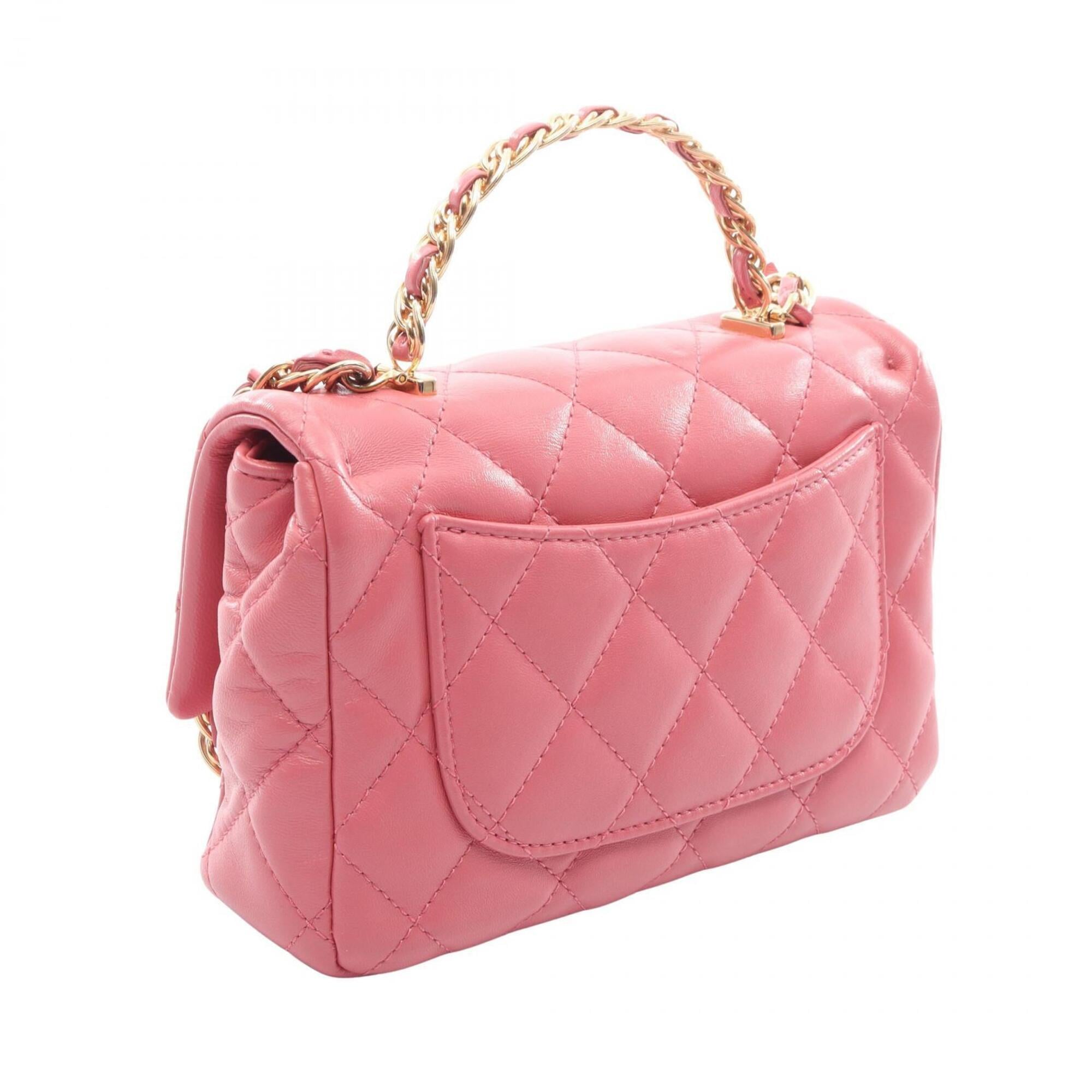 Chanel Pink Leather Handbag Shoulder Bag (Pre-Owned)