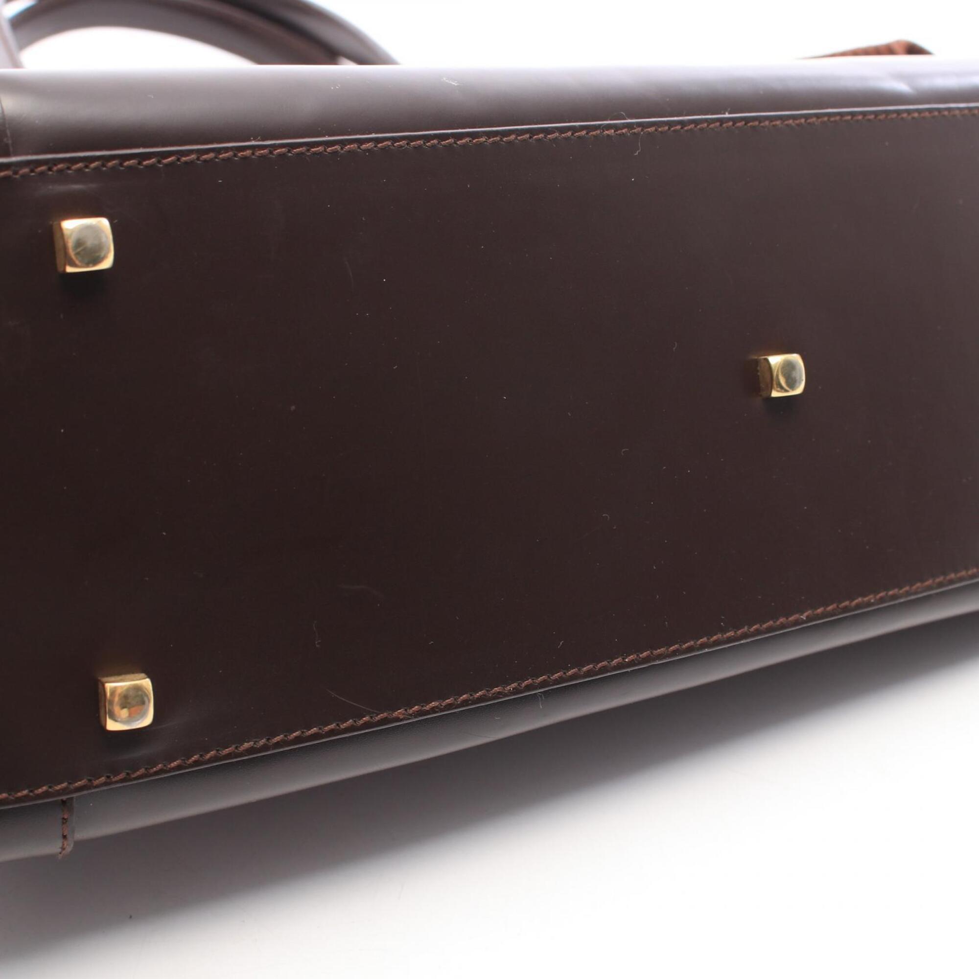 Salvatore Ferragamo Brown Leather Fabric Handbag (Pre-Owned)