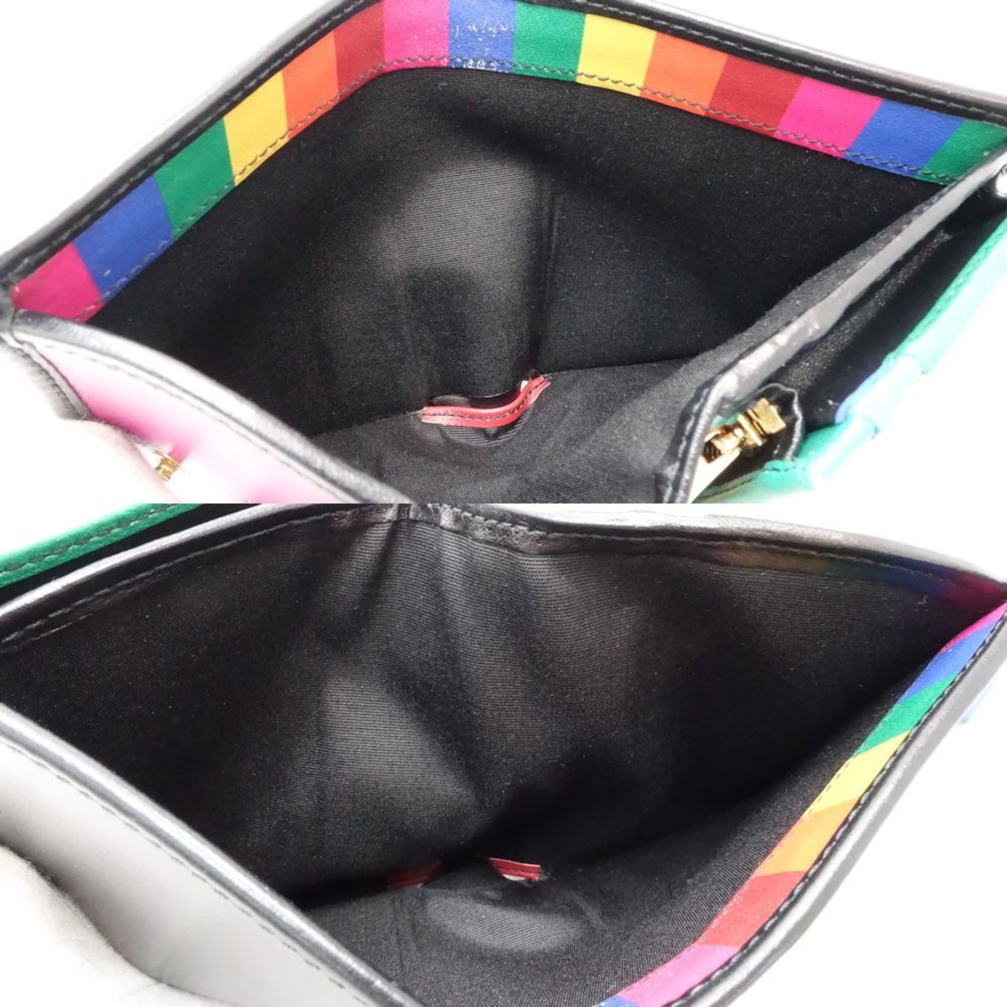 Salvatore Ferragamo Black Multi-Color Leather Wallet (Bi-Fold) (Pre-Owned)