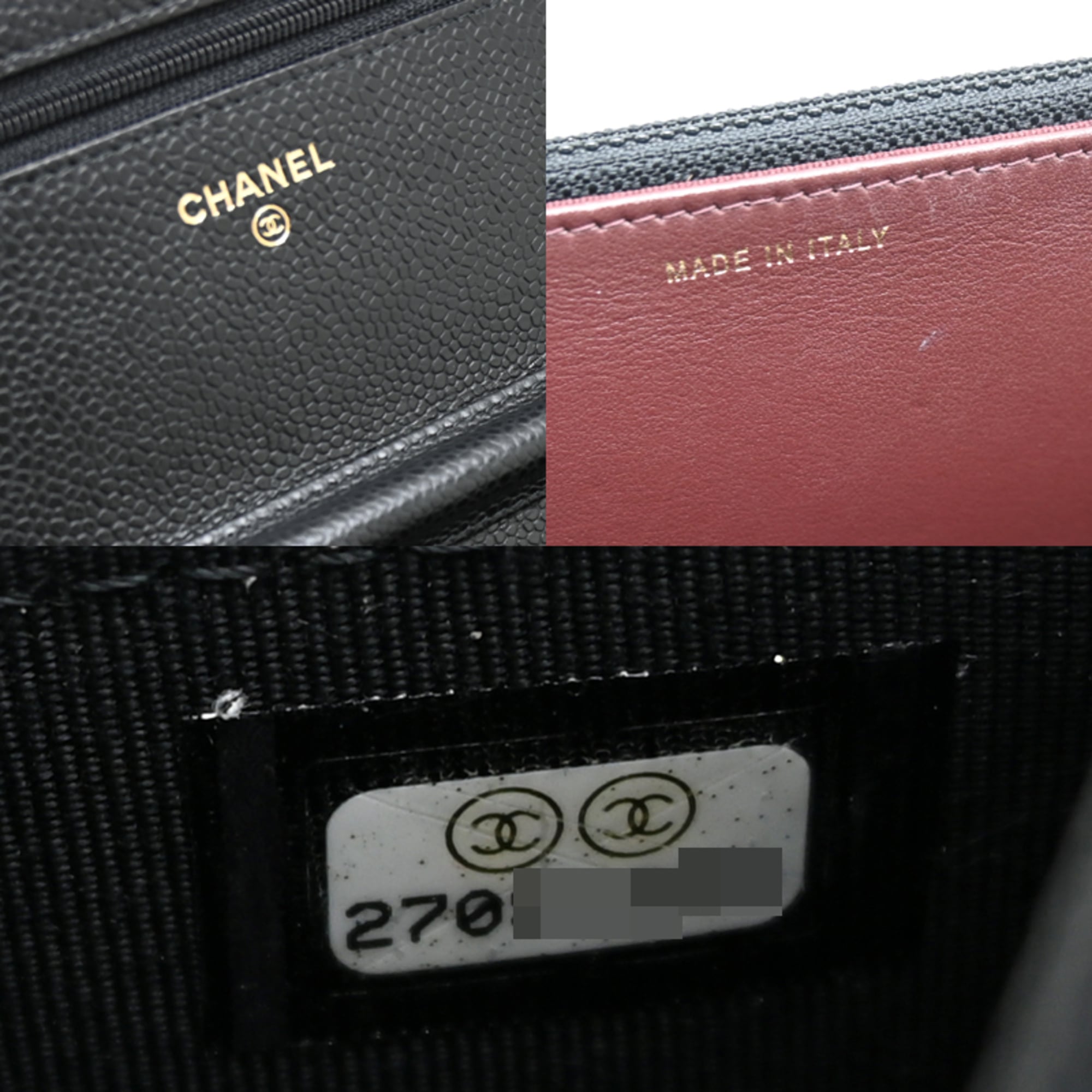 Chanel Grained Calfskin Chain/Shoulder Wallet (Pre-Owned)