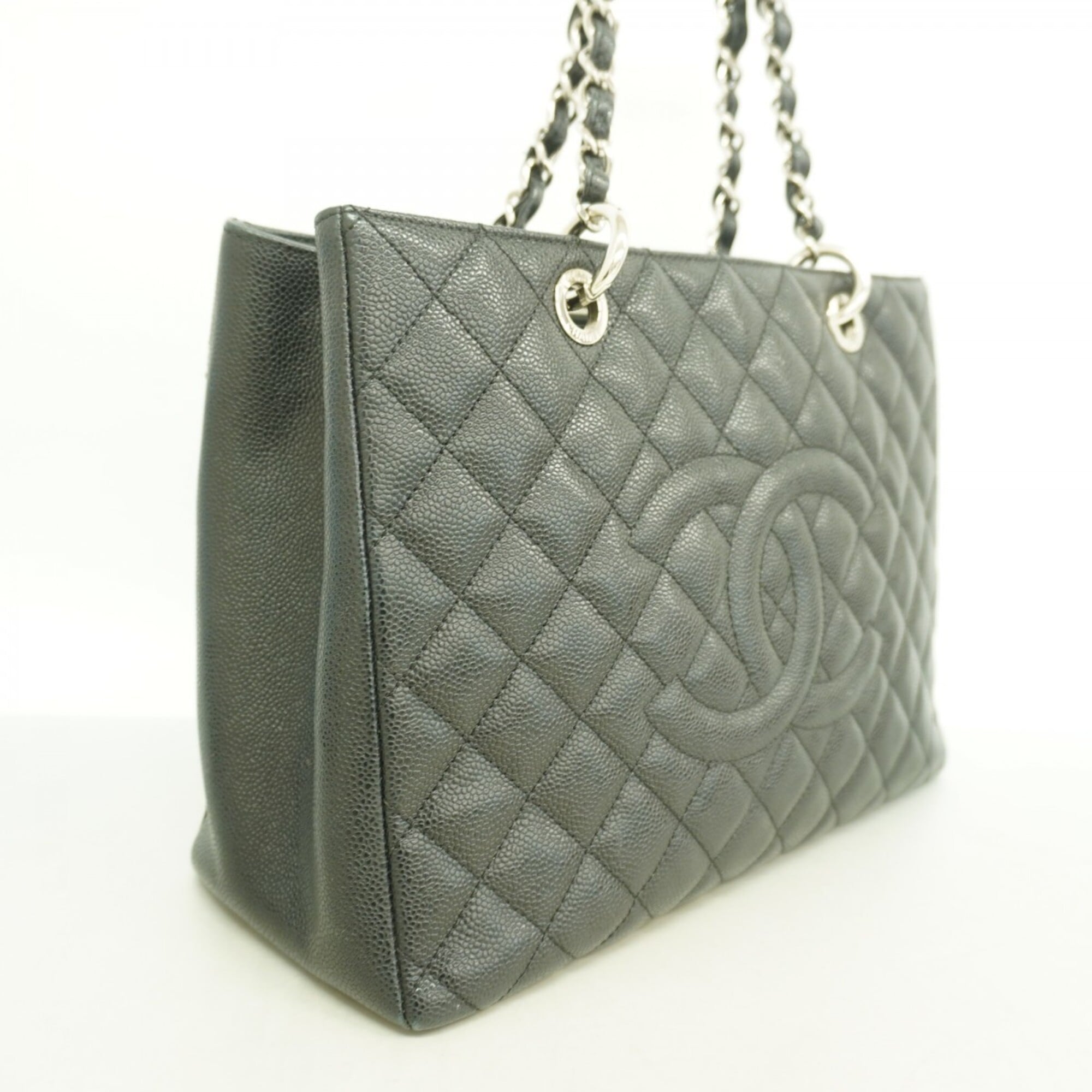Chanel Black Grained Calfskin Tote Bag (Pre-Owned)