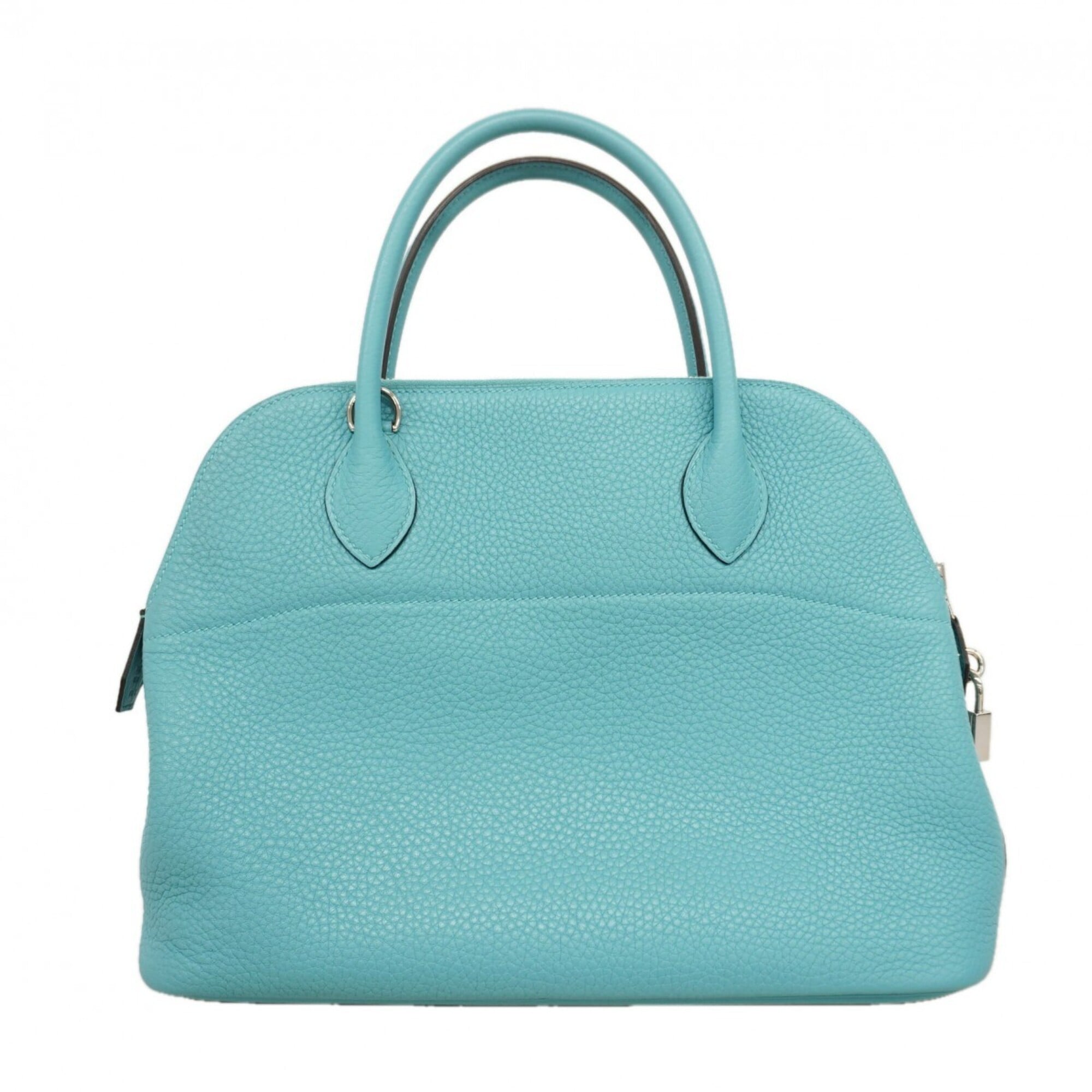 Hermes Blue Atoll Taurillon Clemence Leather Handbag (Pre-Owned)
