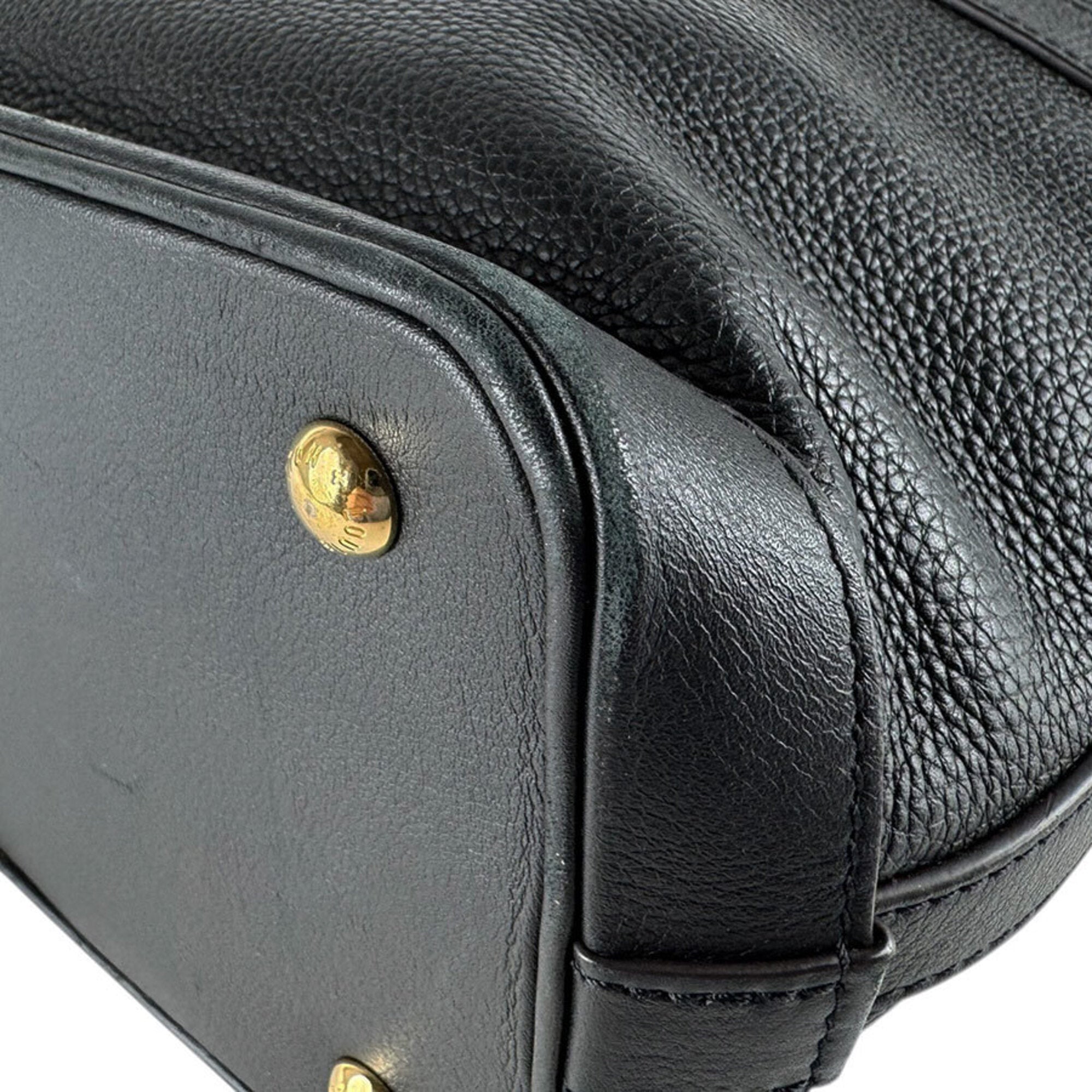 Louis Vuitton Black Leather Handbag Shoulder Bag (Pre-Owned)