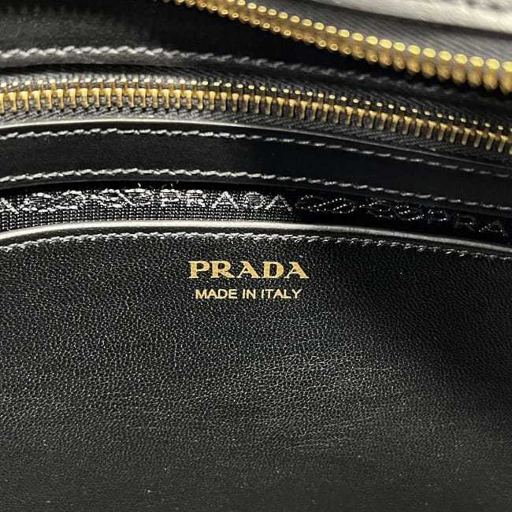 Prada Black Nero Leather Handbag Shoulder Bag (Pre-Owned)