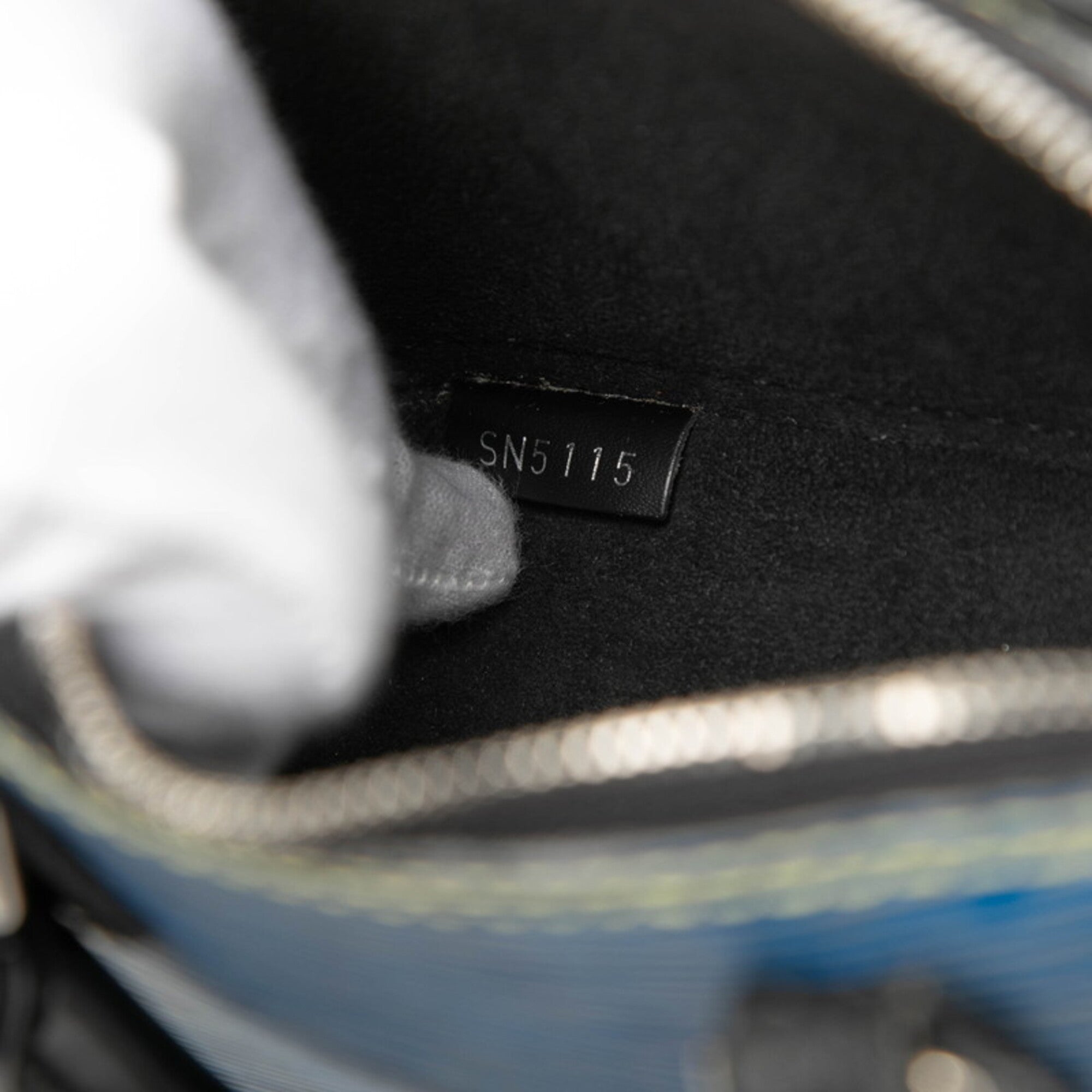 Louis Vuitton Epi Denim Black Blue Leather Handbag Shoulder Bag (Pre-Owned)