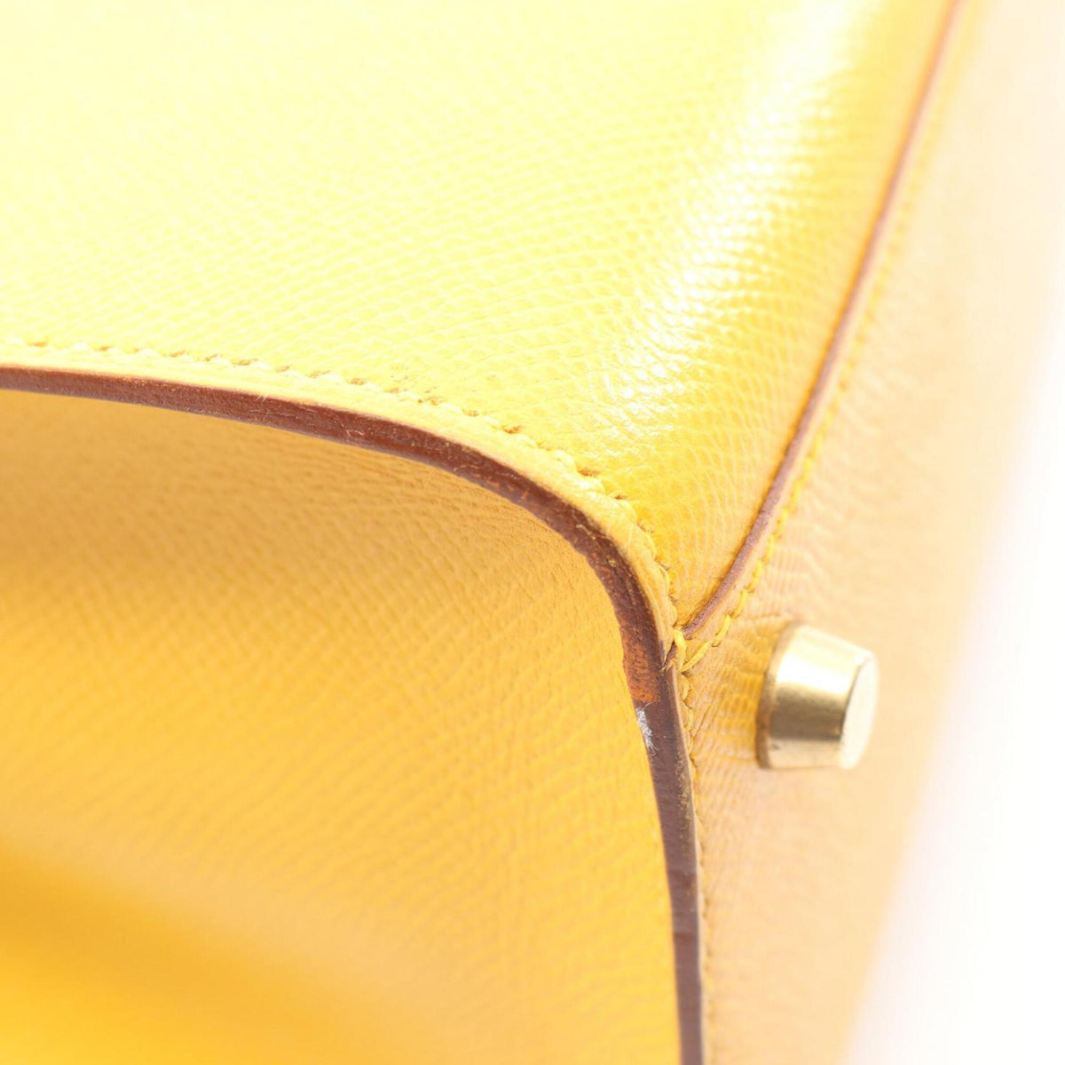 Hermes Brown Havane Yellow Courchevel Leather Handbag Shoulder Bag (Pre-Owned)