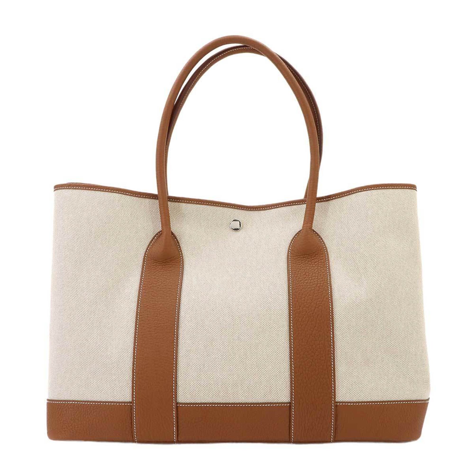 Hermes Ecru Gold Toile H Negonda Leather Tote Bag (Pre-Owned)
