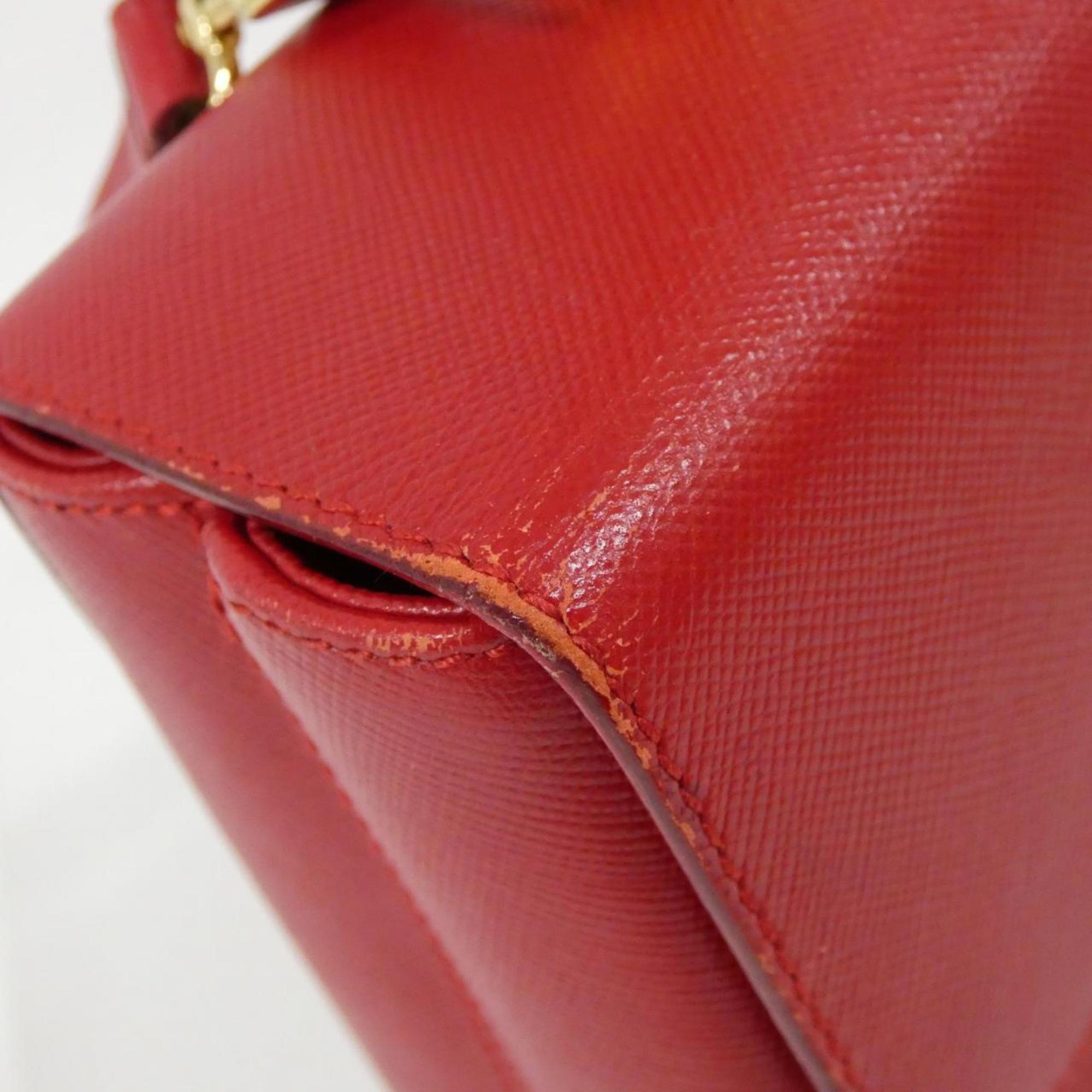 Salvatore Ferragamo Red Color Leather Handbag (Pre-Owned)