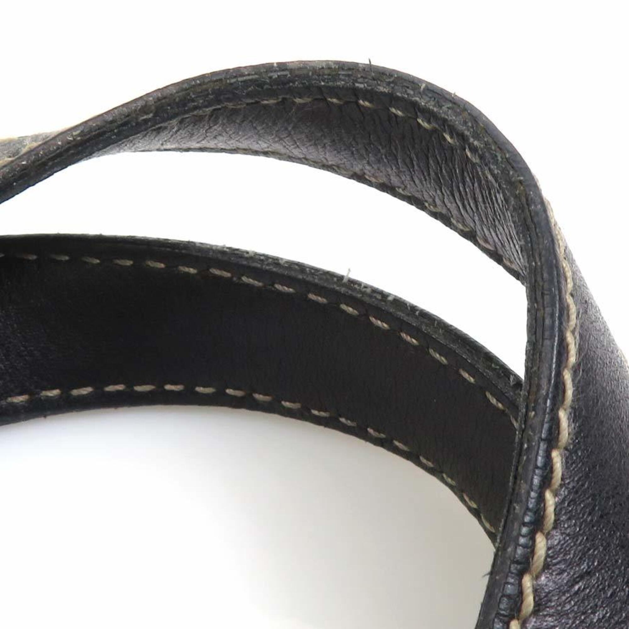 Gucci Black Multi-Color Canvas Leather Handbag (Pre-Owned)