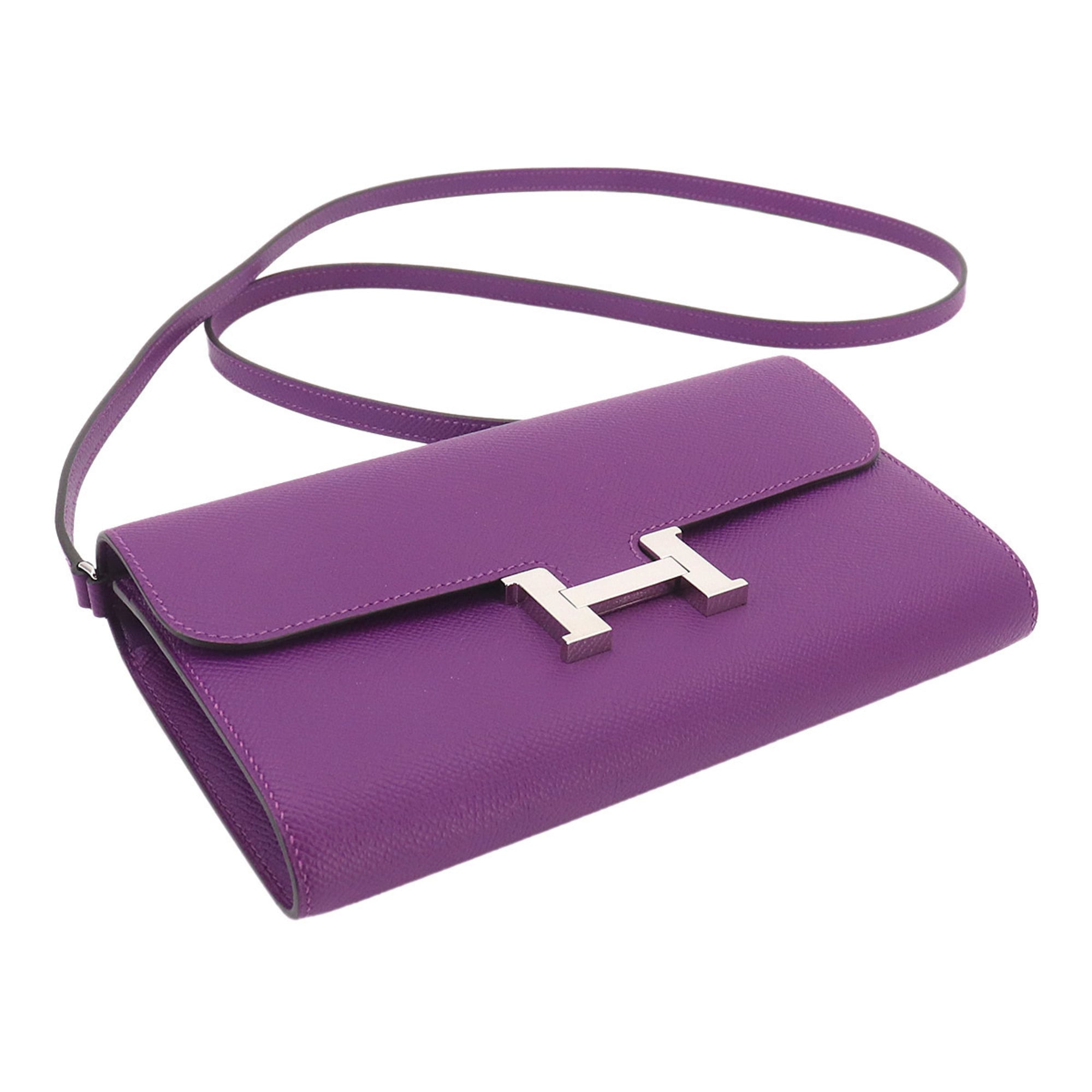 Hermes Anemone Epsom Leather Long Wallet (Bi-Fold) (Pre-Owned)