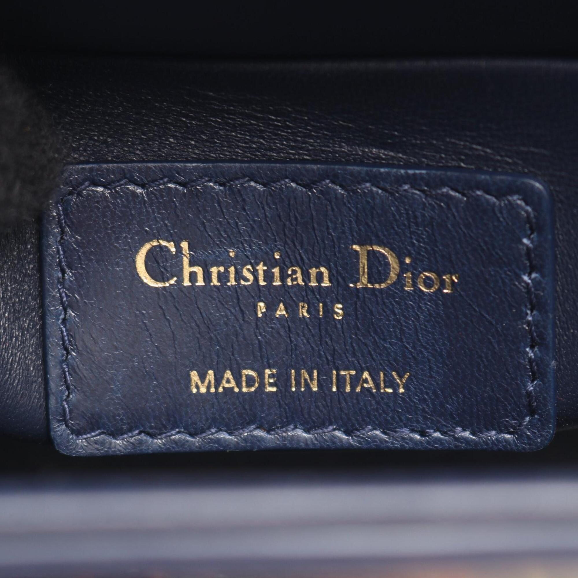 Christian Dior Navy Leather Handbag Shoulder Bag (Pre-Owned)