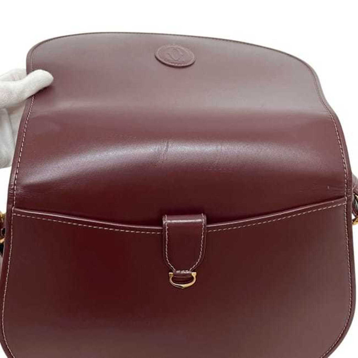 Cartier Bordeaux Leather Shoulder Bag (Pre-Owned)