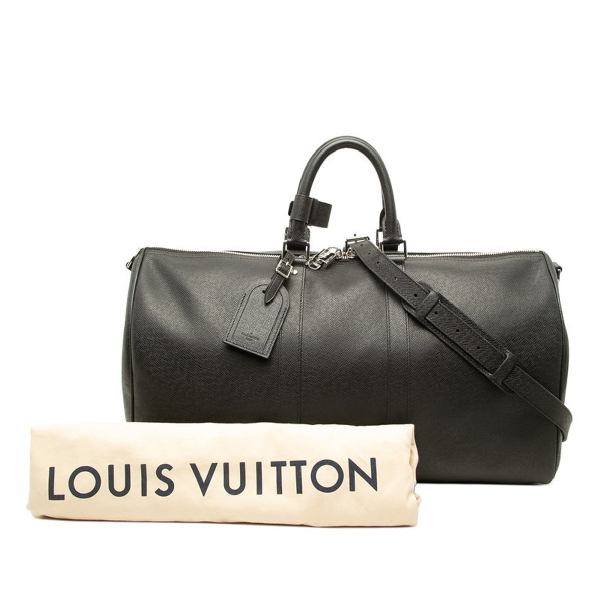 Louis Vuitton Black Leather Boston Bag Shoulder Bag (Pre-Owned)