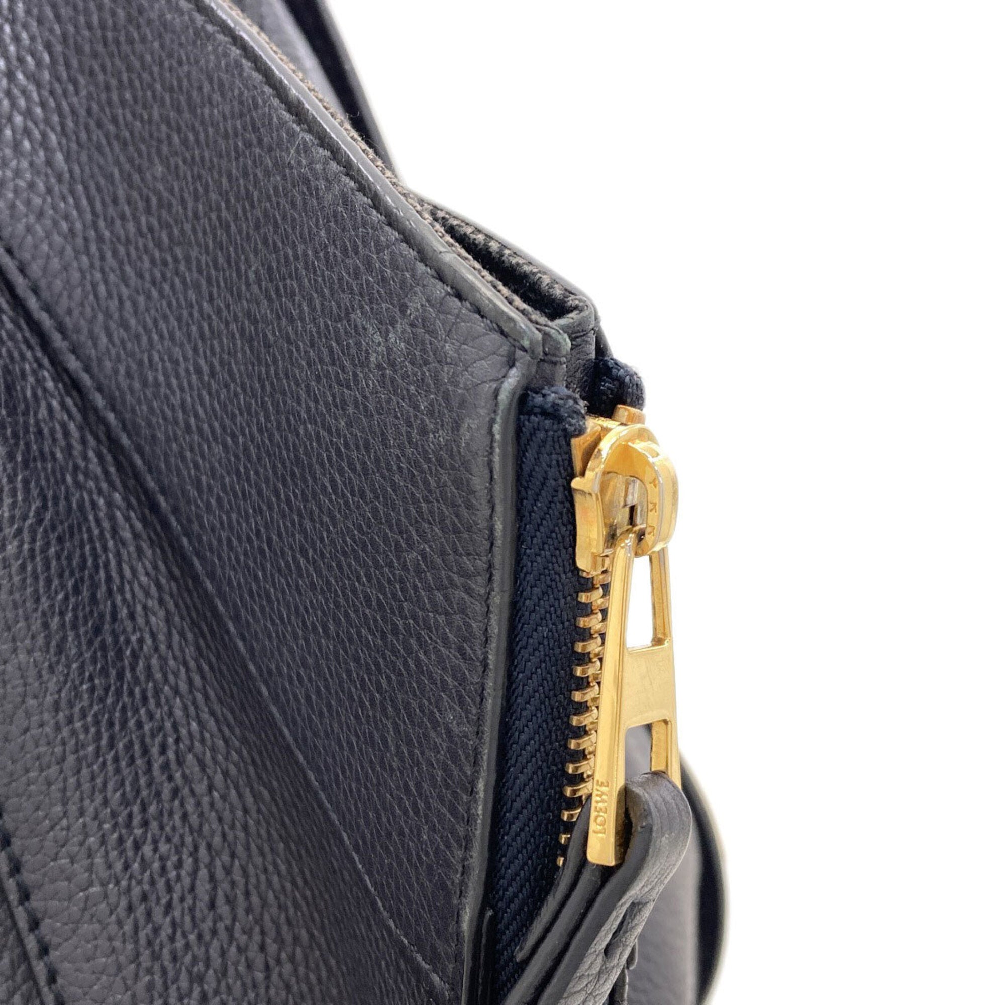Loewe Hammock Black Dark Navy Leather Handbag (Pre-Owned)