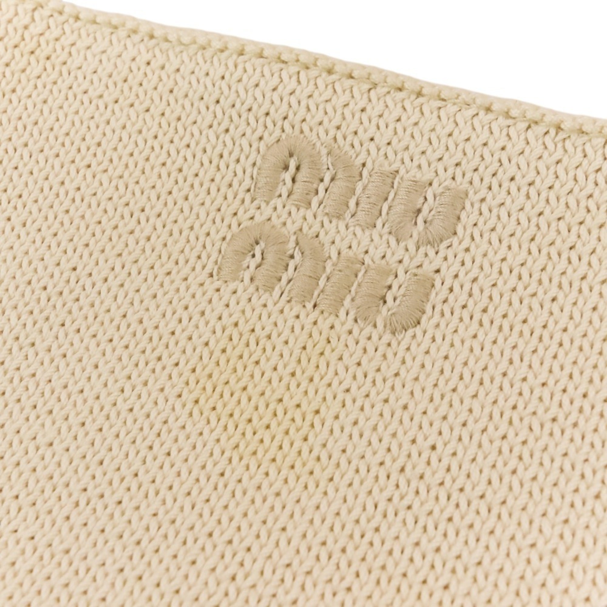 Miu Miu Ivory Mesh Handbag Pouch Tote Bag (Pre-Owned)