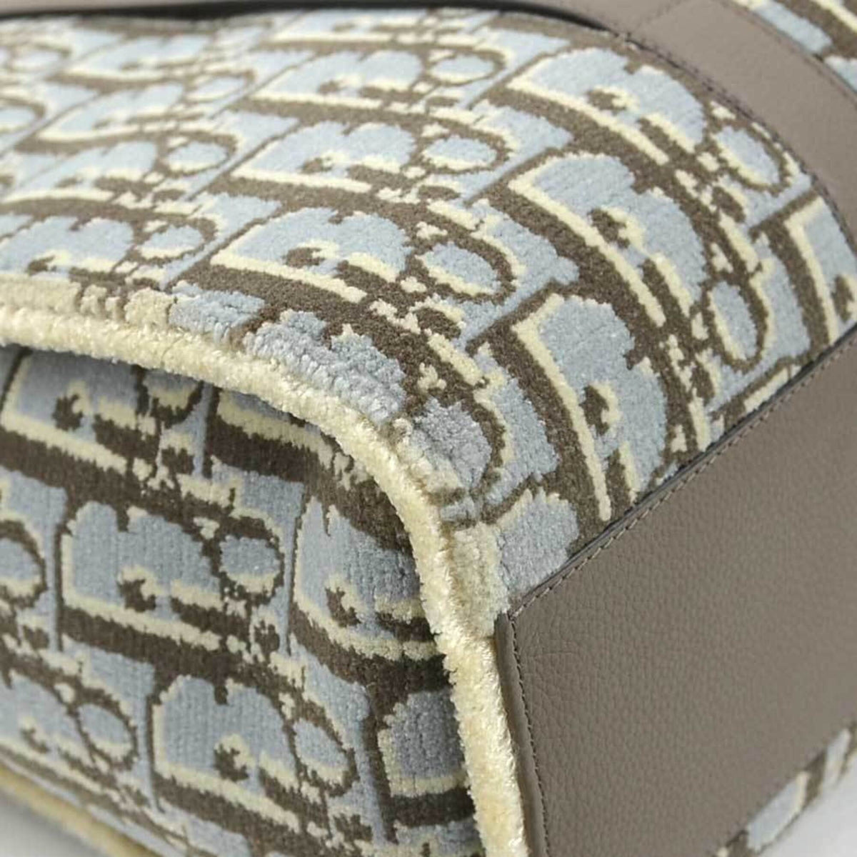 Christian Dior Gray Light Blue Leather Handbag (Pre-Owned)
