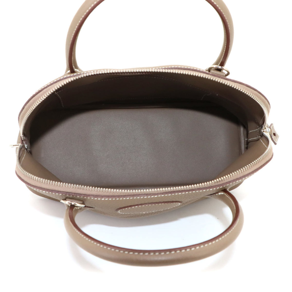 Hermes Etoupe Gray Taurillon Clemence Leather Handbag (Pre-Owned)
