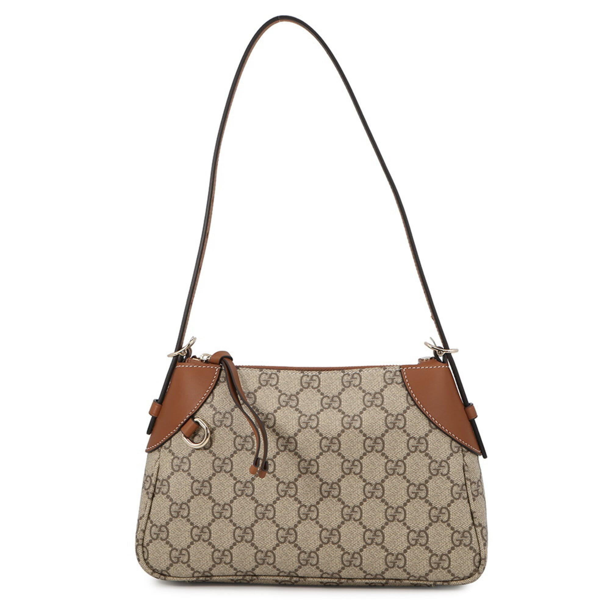 Gucci Beige Brown Gg Supreme Leather Handbag Shoulder Bag (Pre-Owned)