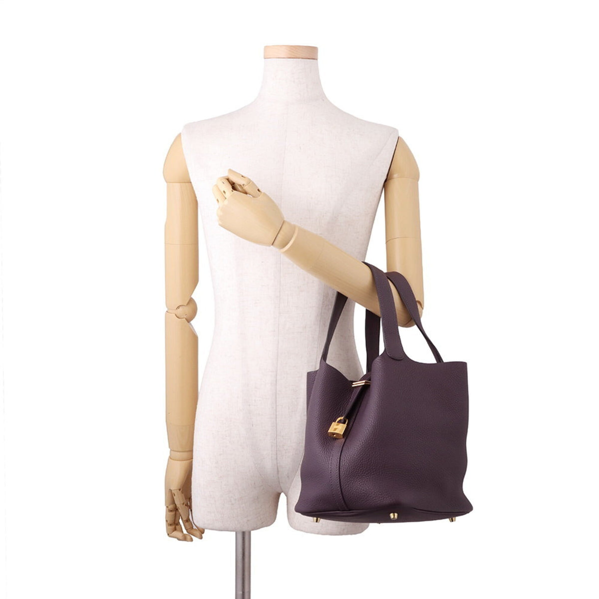 Hermes Cassis Taurillon Clemence Leather Handbag Tote Bag (Pre-Owned)