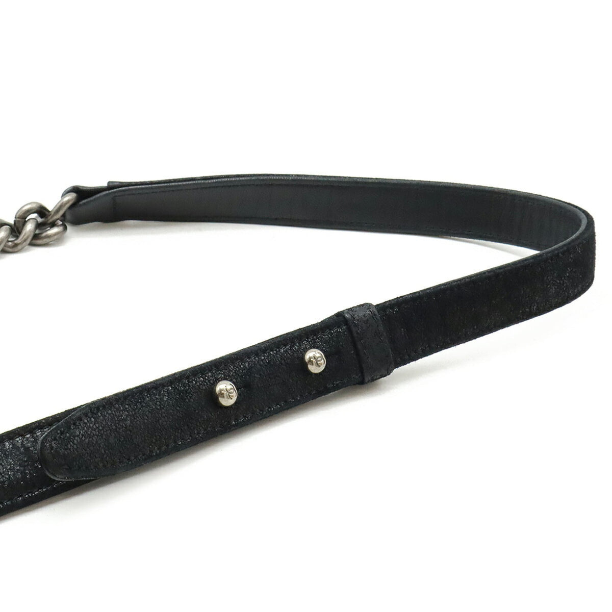 Chanel Black Suede Leather Shoulder Bag (Pre-Owned)