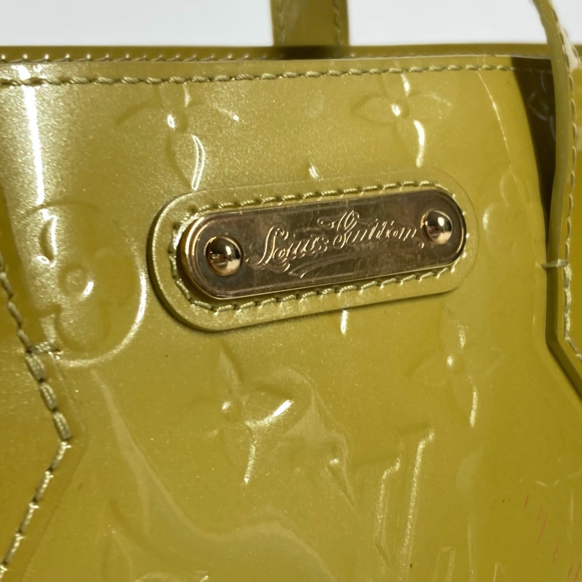 Louis Vuitton Yellow Monogram Vernis Handbag Tote Bag (Pre-Owned)