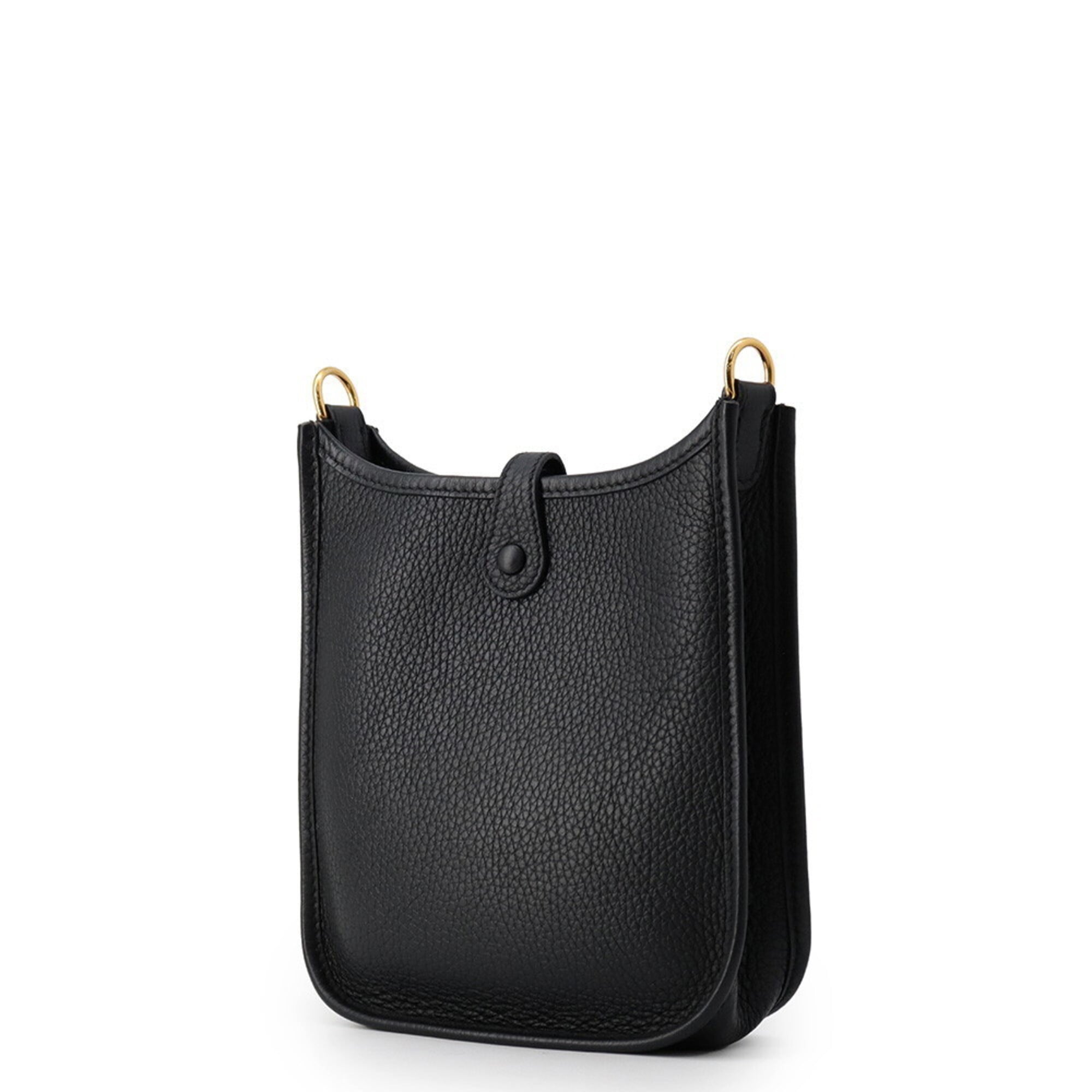 Hermes Evelyne Black Taurillon Clemence Leather Handbag Shoulder Bag (Pre-Owned)
