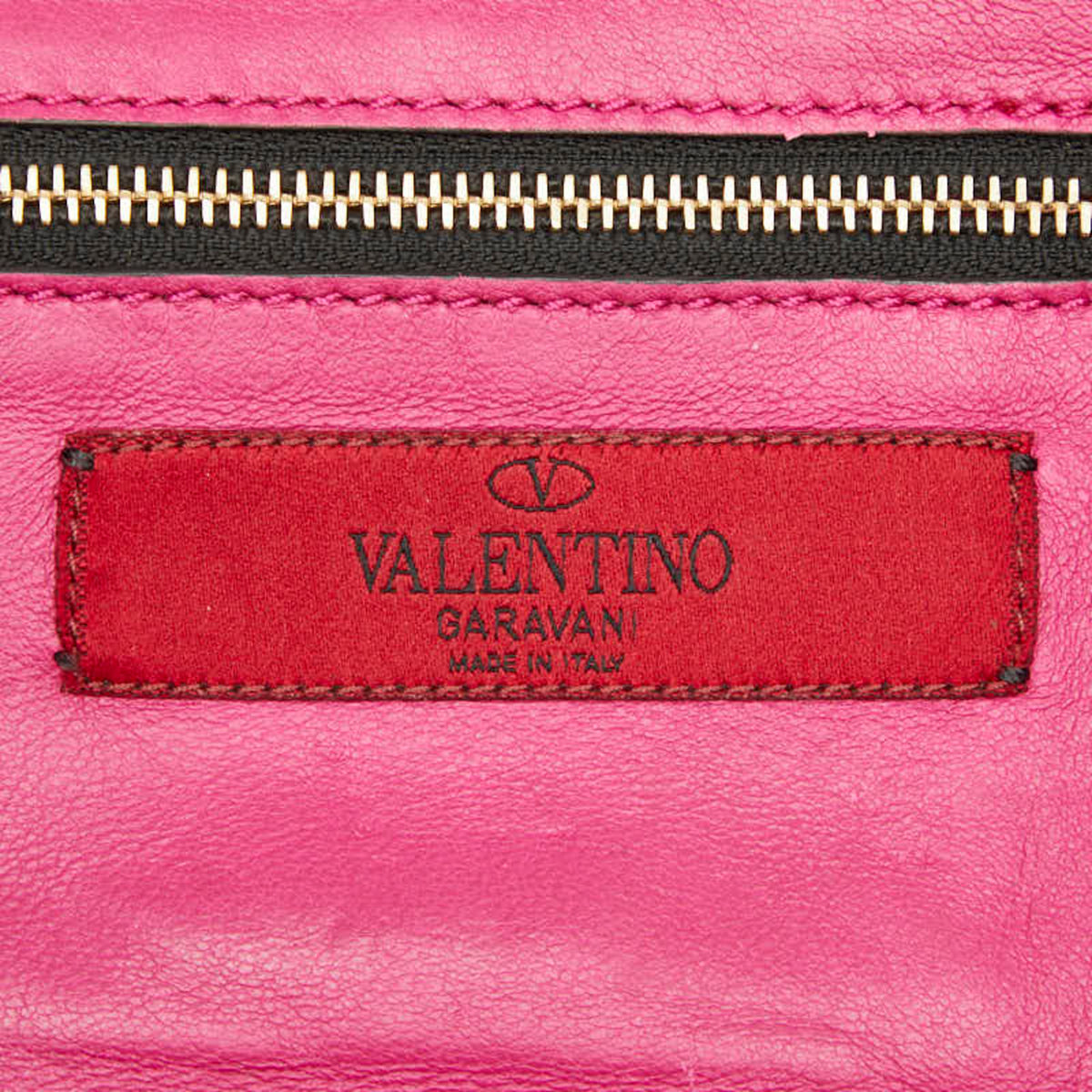 Valentino Black Pink Leather Handbag Shoulder Bag (Pre-Owned)