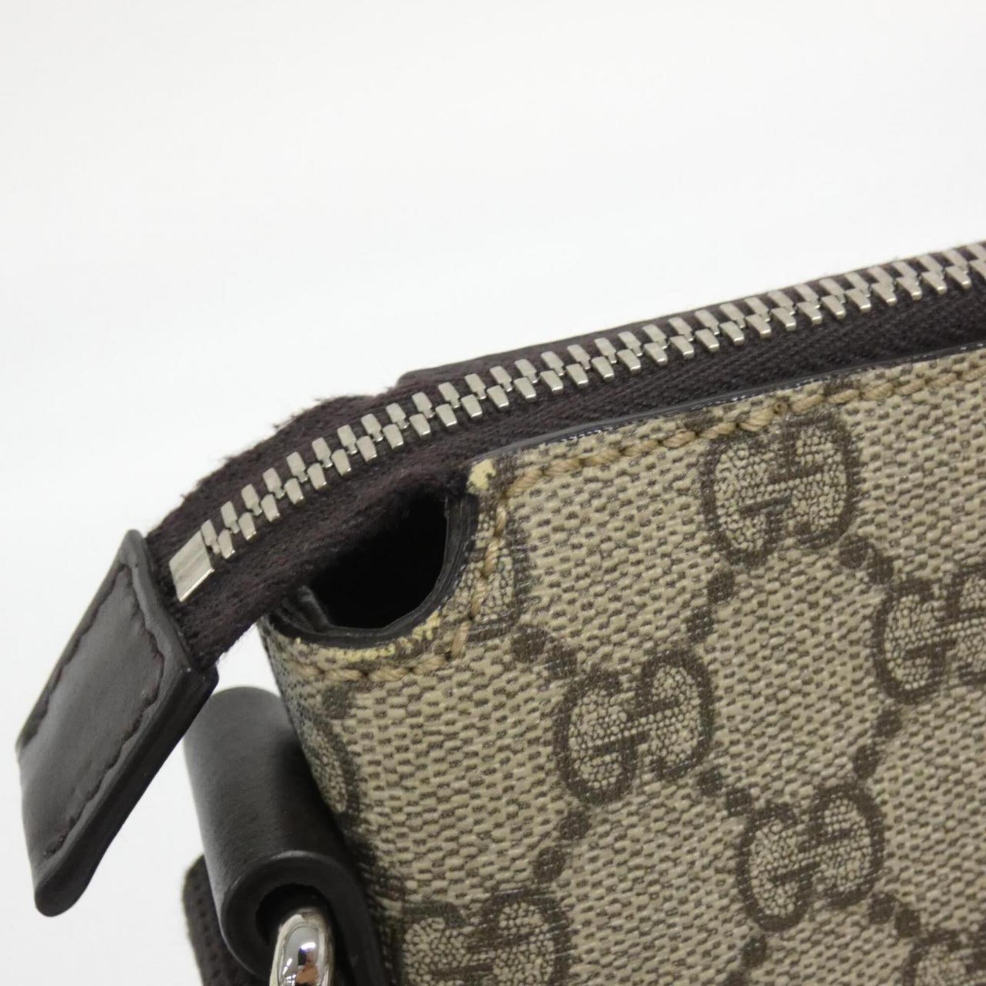 Gucci Beige Brown Gg Supreme Canvas Shoulder Bag (Pre-Owned)
